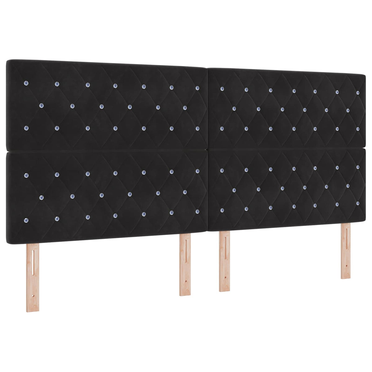 vidaXL Łóżko z box spring LED z materacem Czarny 200 x 200 cm Welur