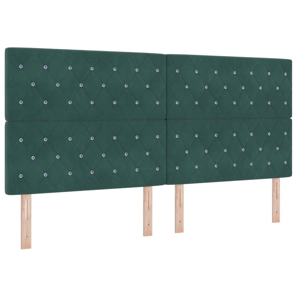 vidaXL Łóżko z box spring LED z materacem Ciemnozielony 200 x 200 cm