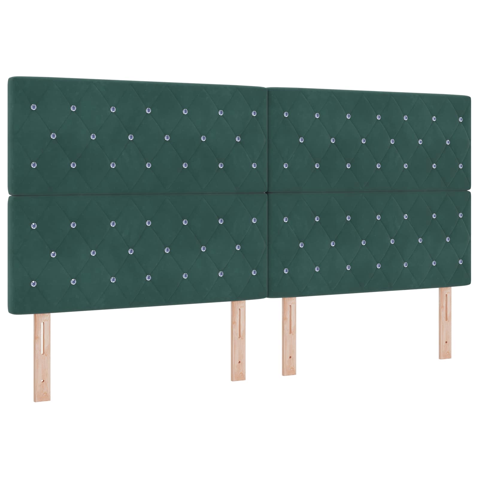 vidaXL Łóżko z box spring LED z materacem Ciemnozielony 200 x 200 cm