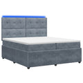 vidaXL Łóżko z box spring LED z materacem ciemnoszary 200 x 200 cm