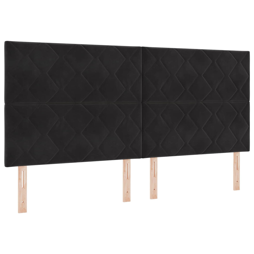 vidaXL Łóżko z box spring LED z materacem Czarny 200 x 200 cm Welur