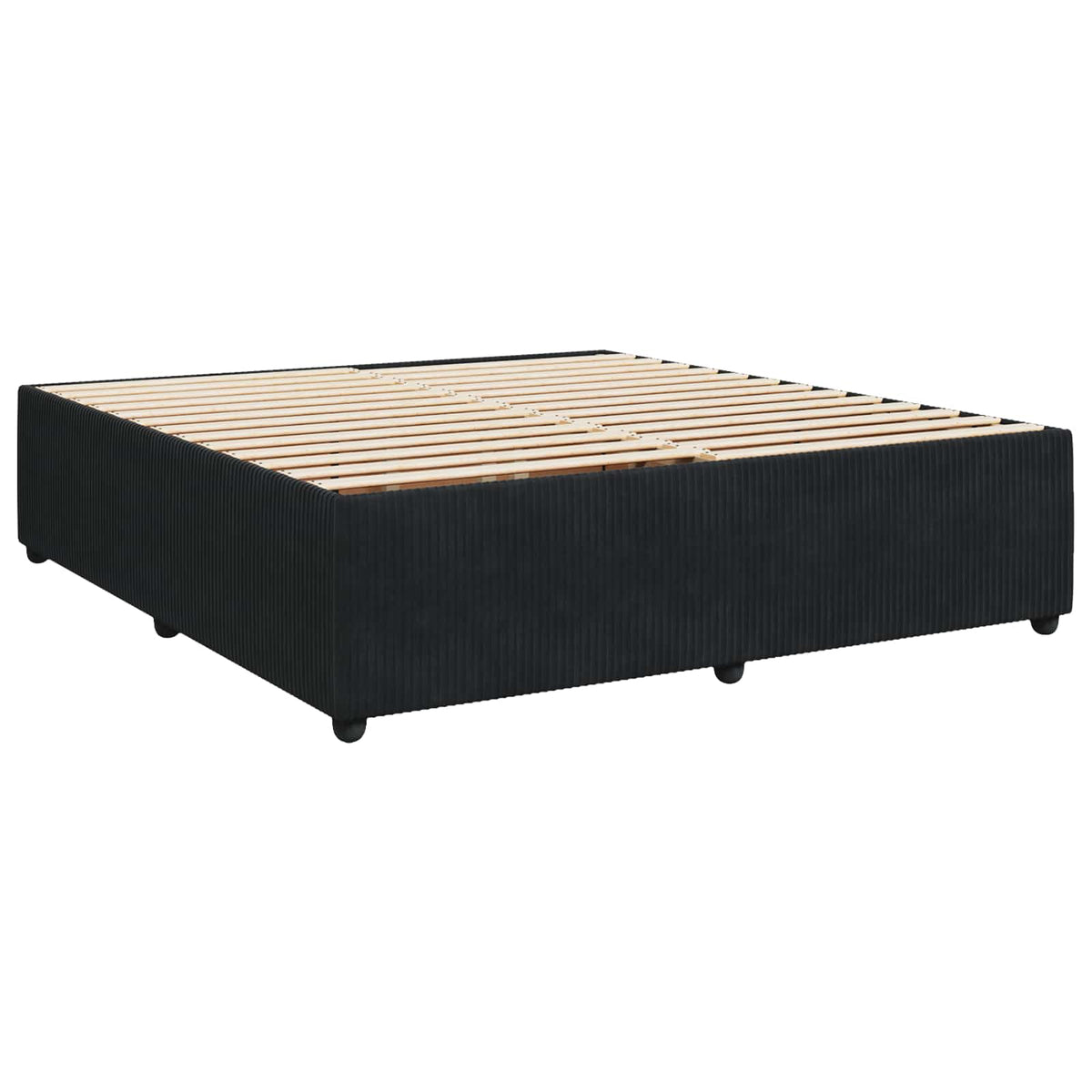 vidaXL Łóżko z box spring LED z materacem Czarny 200 x 200 cm Welur
