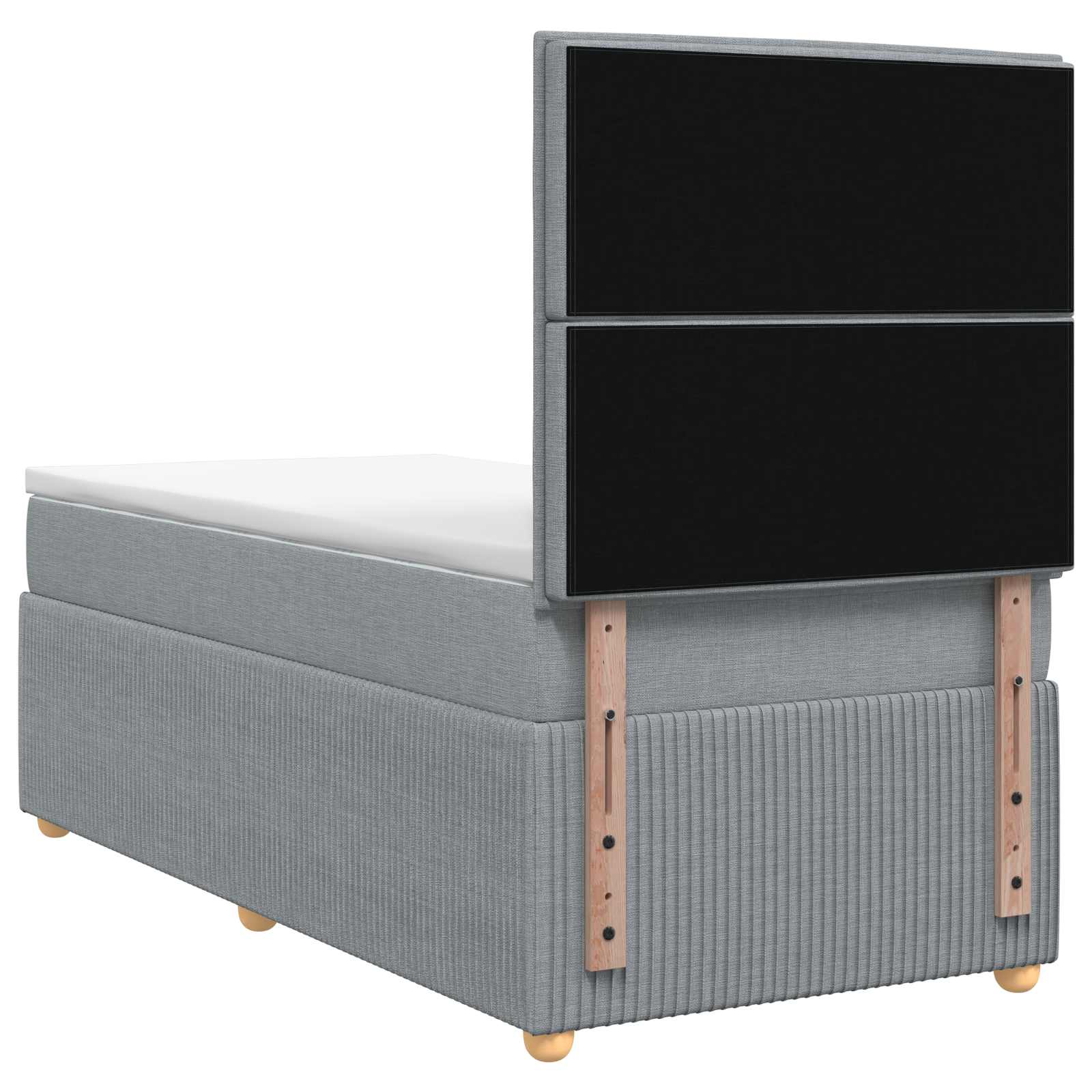 vidaXL Łóżko z box spring LED z materacem jasnoszary 90 x 190 cm