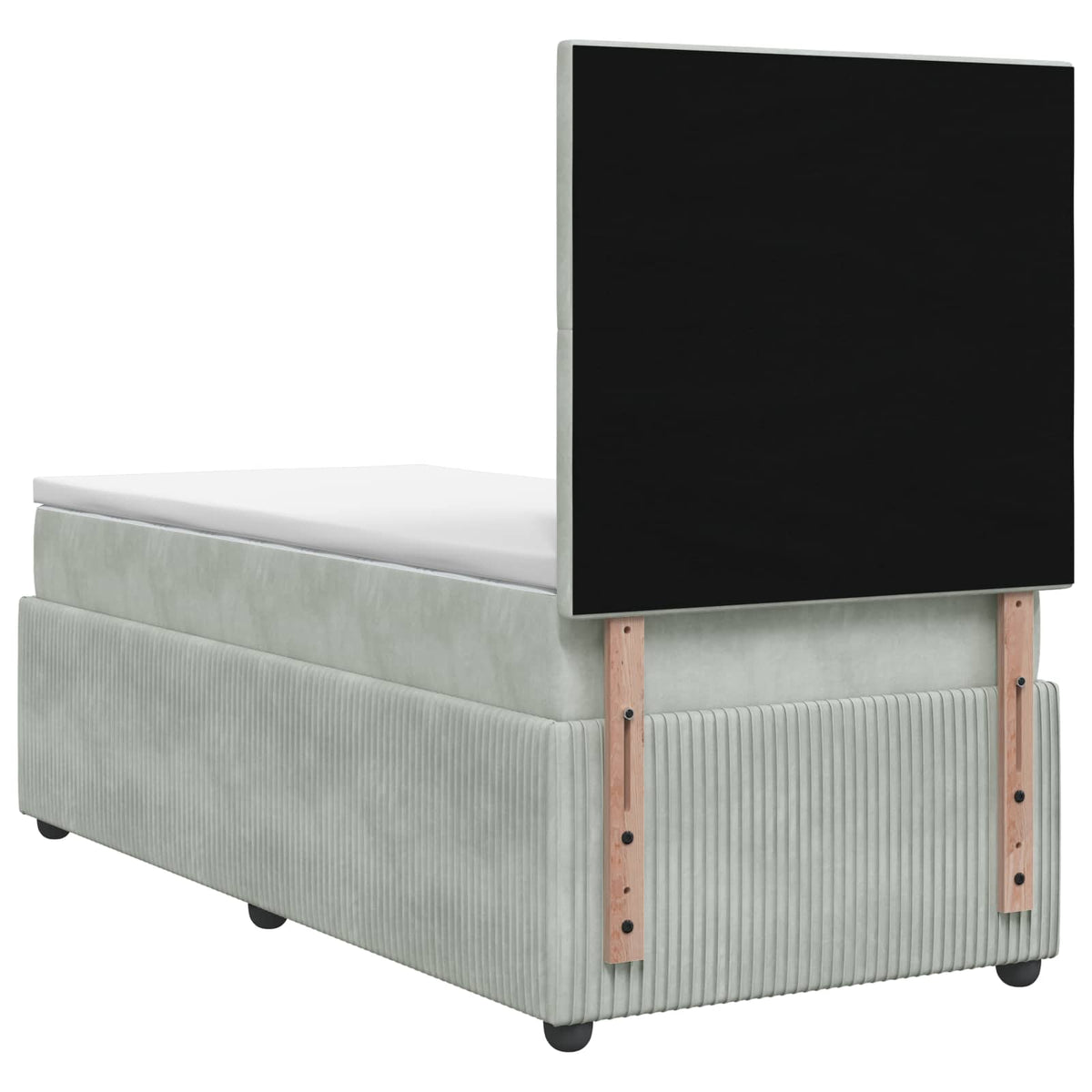 vidaXL Łóżko z box spring LED z materacem jasnoszary 90 x 190 cm Welur