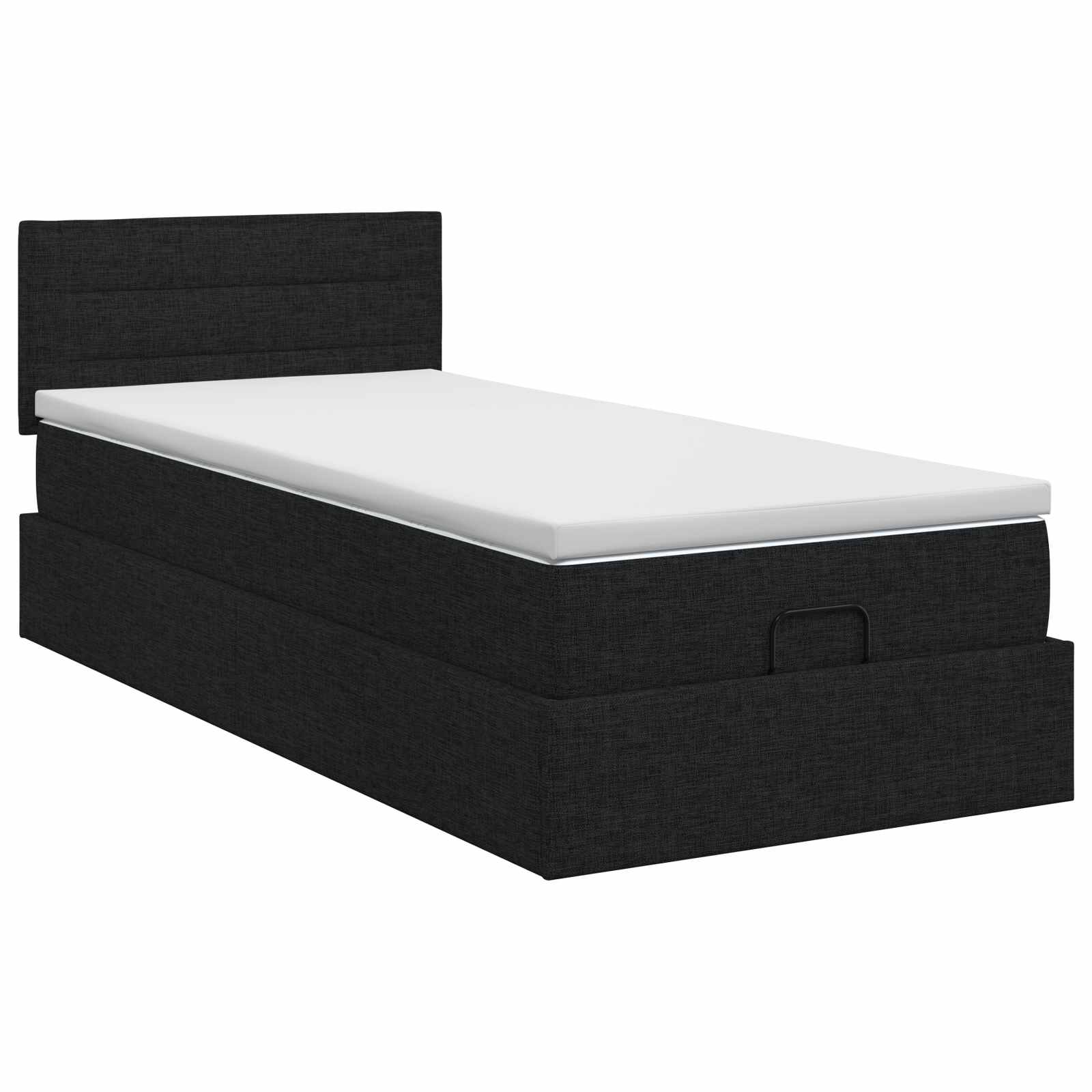 vidaXL Łóżko ottoman z materacem Czarny 80 x 200 cm tkanina