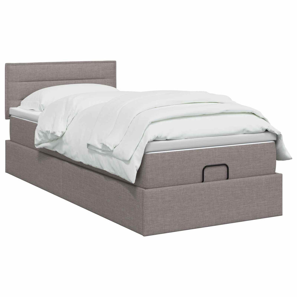 vidaXL Łóżko ottoman z materacem Ciemnoszary 80 x 200 cm tkanina