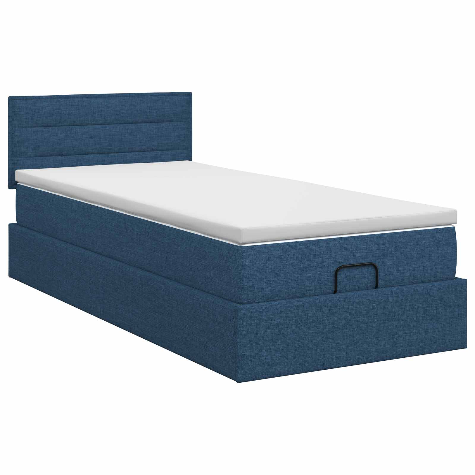 vidaXL Łóżko ottoman z materacem niebieski 90 x 190 cm tkanina