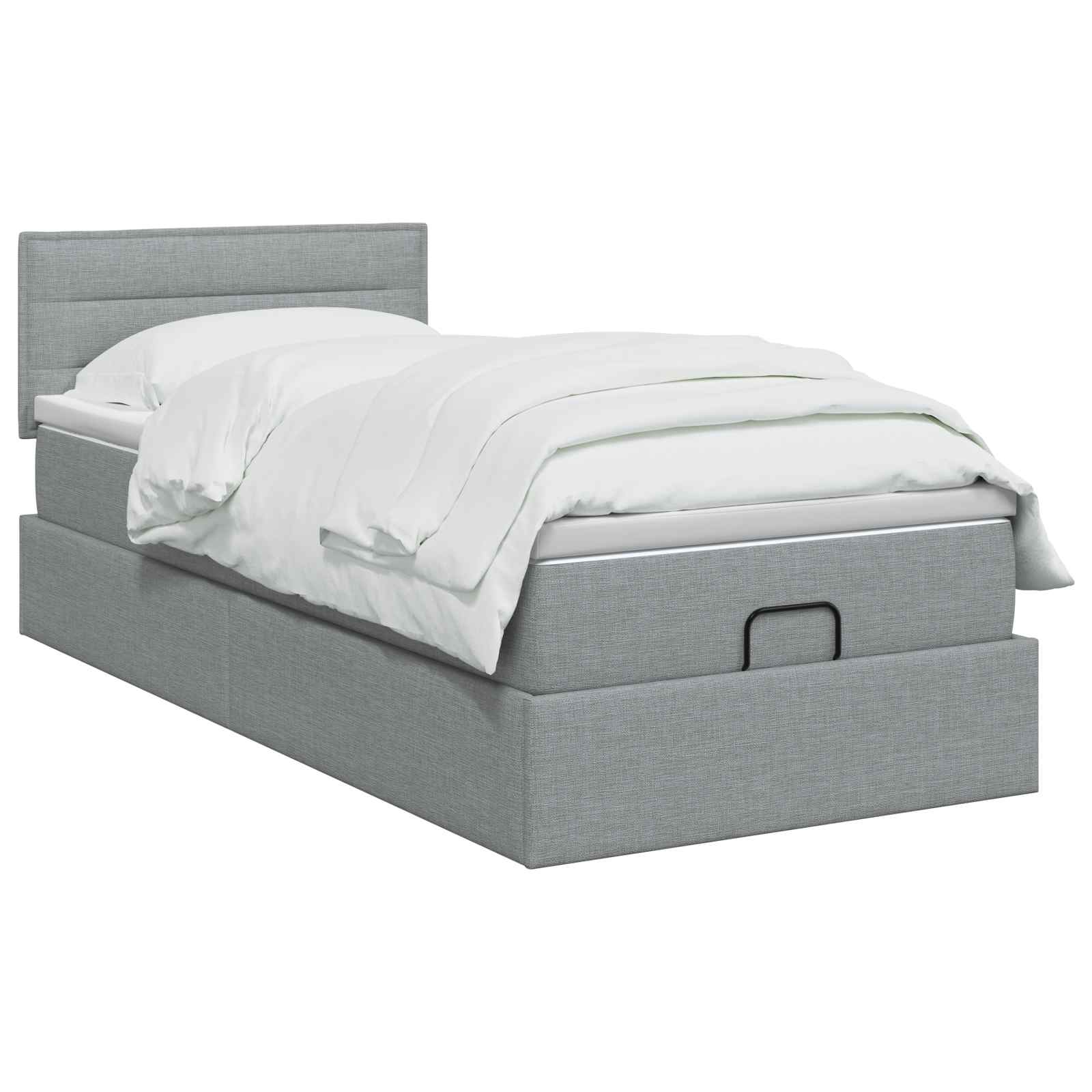 vidaXL Łóżko ottoman z materacem jasnoszary 90 x 200 cm tkanina