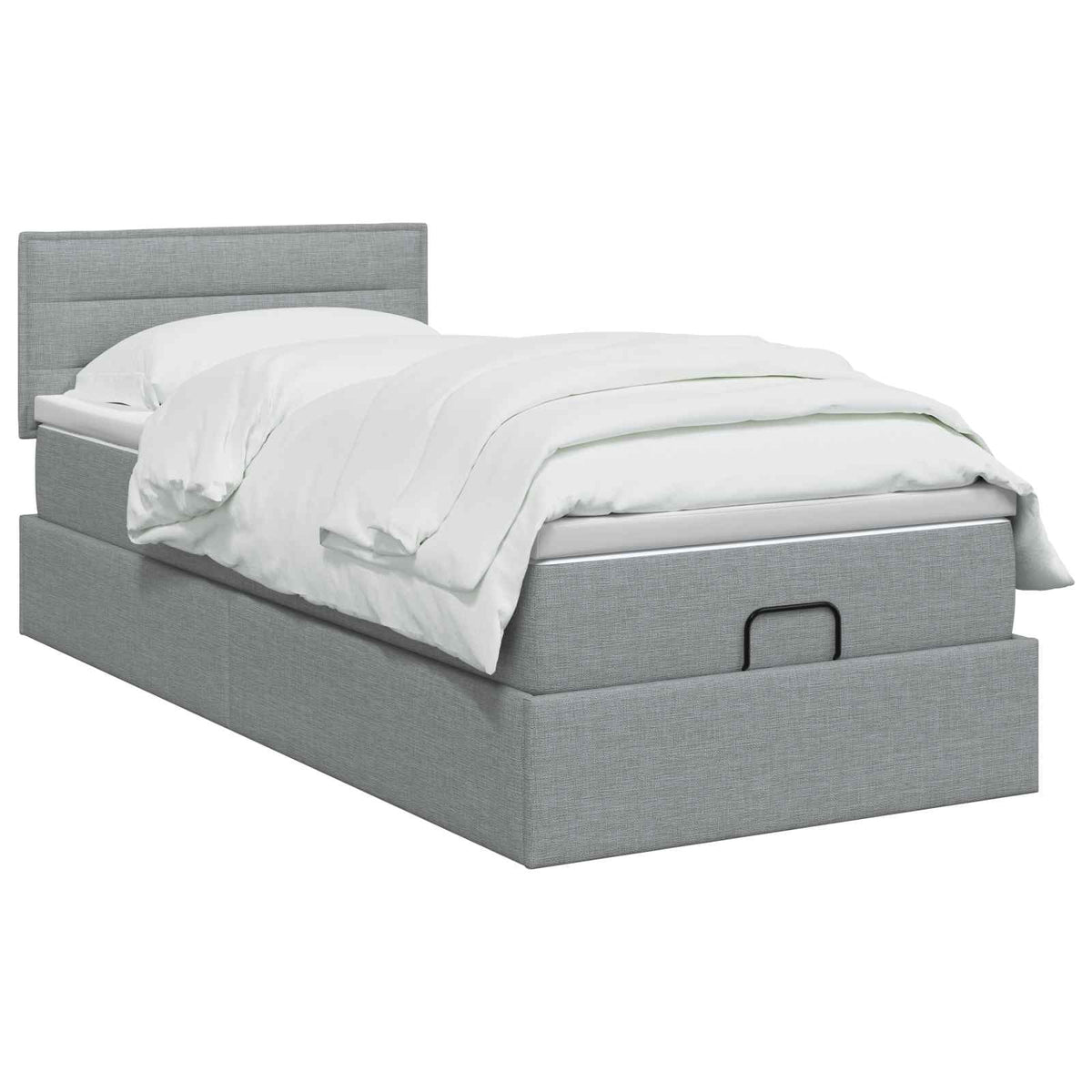 vidaXL Łóżko ottoman z materacem jasnoszary 100 x 200 cm tkanina
