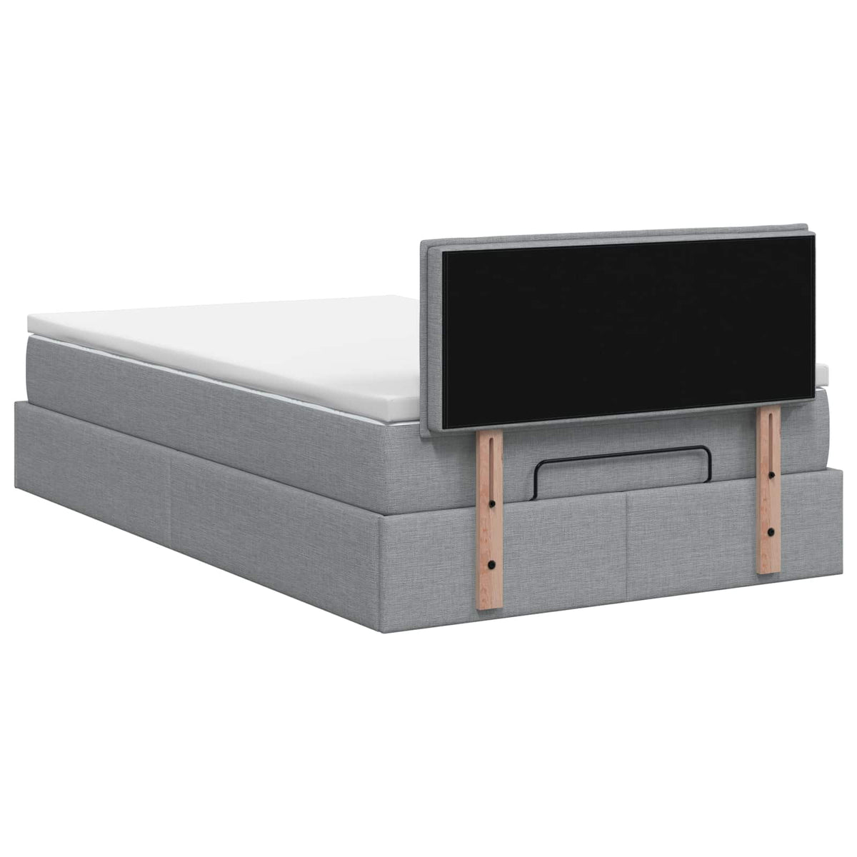 vidaXL Łóżko ottoman z materacem jasnoszary 120 x 200 cm tkanina