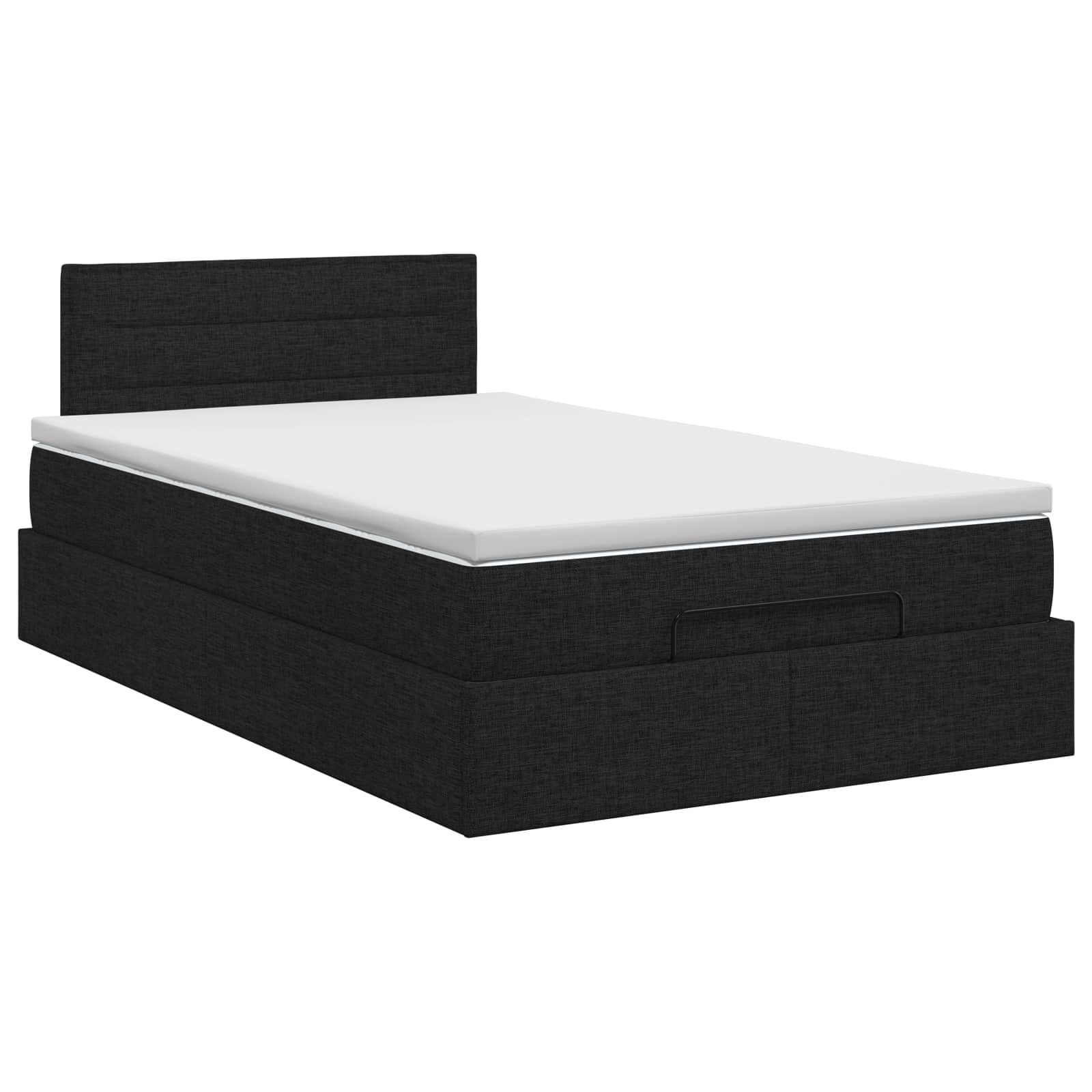vidaXL Łóżko ottoman z materacem Czarny 120 x 200 cm tkanina