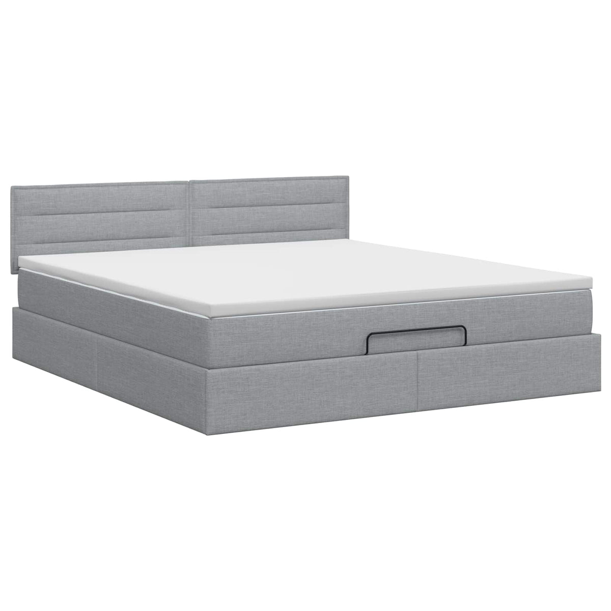 vidaXL Łóżko ottoman z materacem jasnoszary 180 x 200 cm tkanina