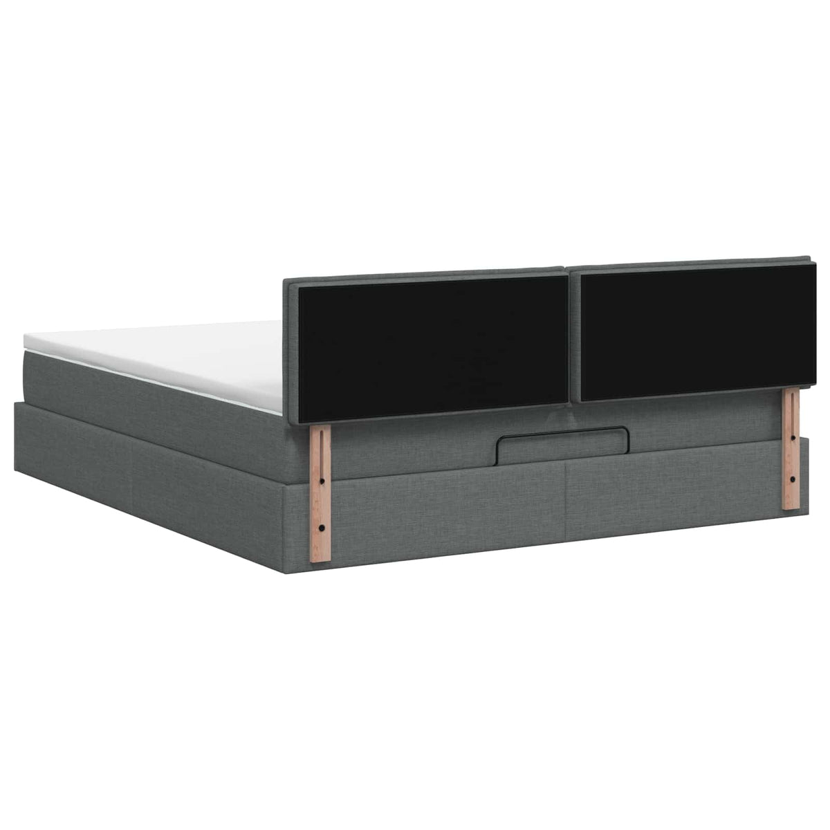 vidaXL Łóżko ottoman z materacem ciemnoszary 180 x 200 cm tkanina