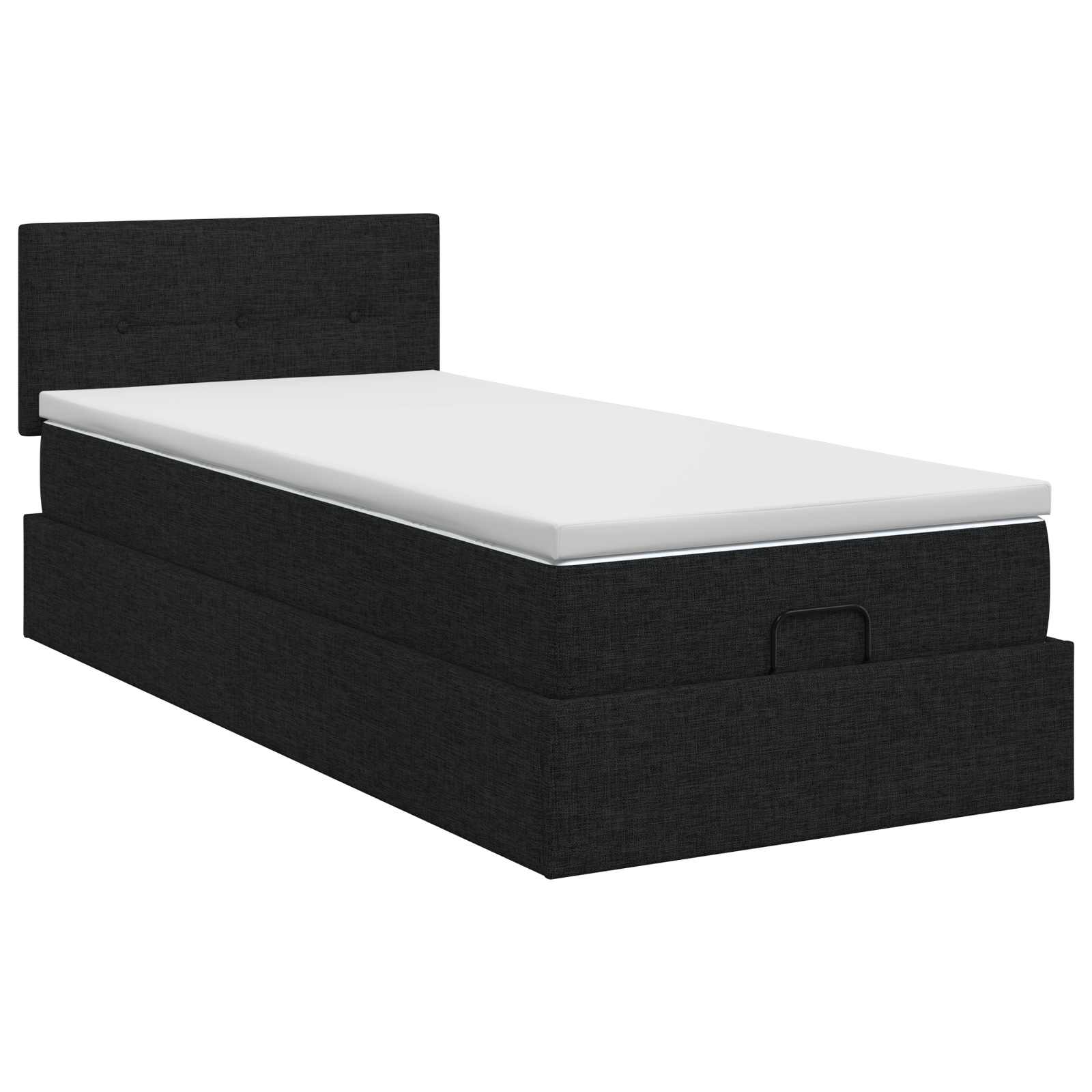 vidaXL Łóżko ottoman z materacem Czarny 80 x 200 cm tkanina