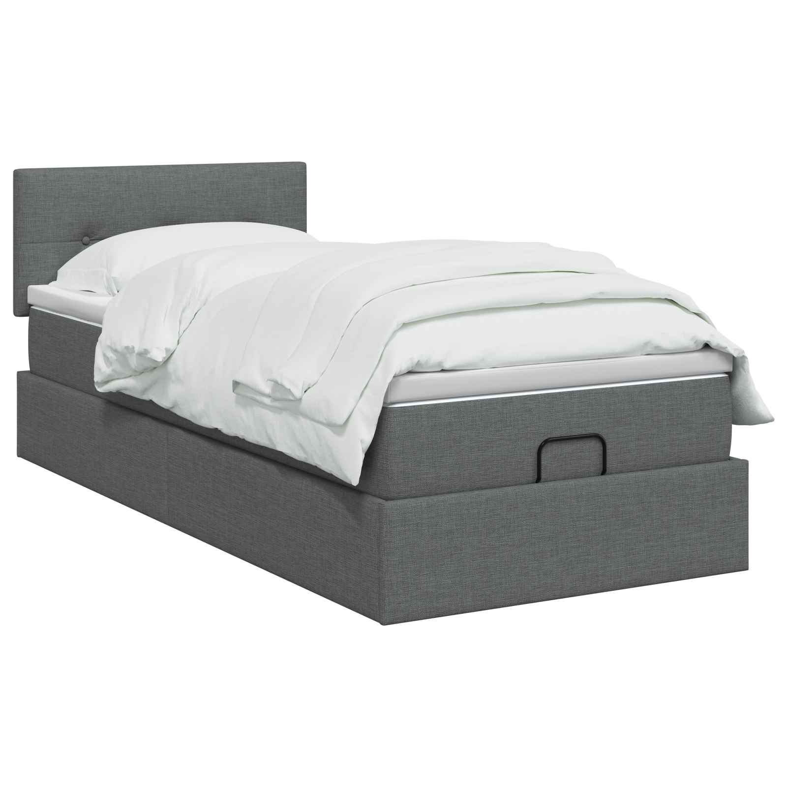 vidaXL Łóżko ottoman z materacem ciemnoszary 90 x 190 cm tkanina