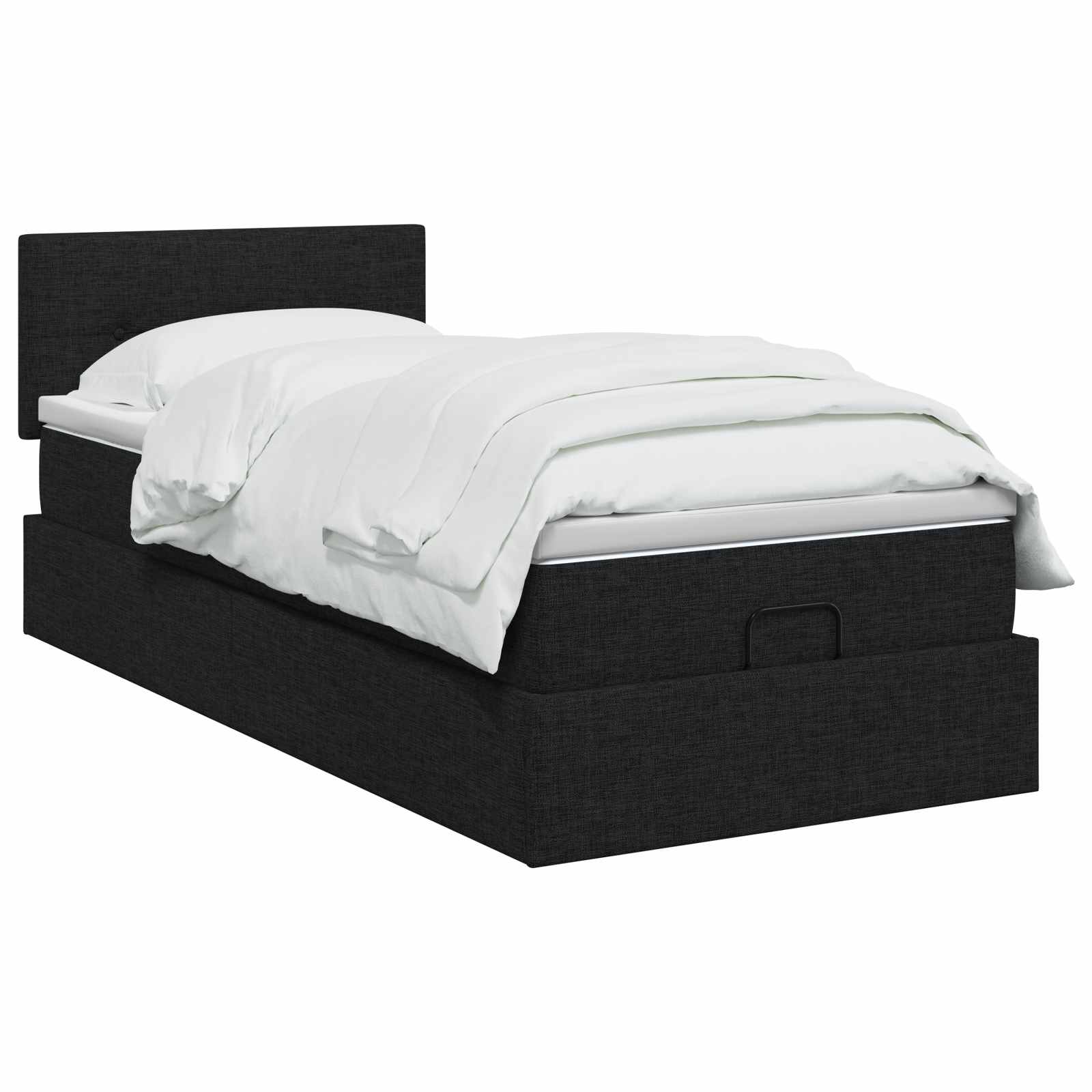 vidaXL Łóżko ottoman z materacem Czarny 90 x 190 cm tkanina