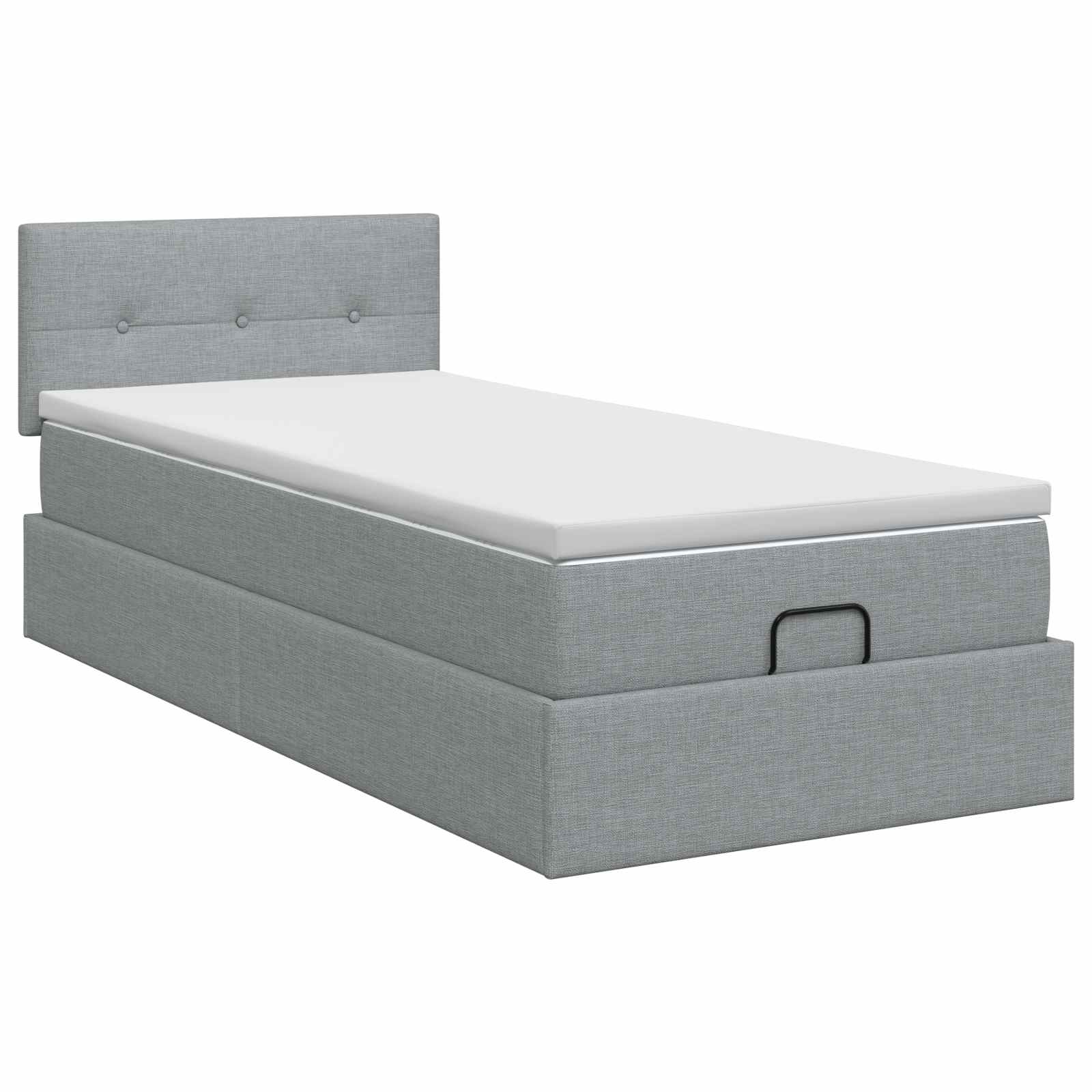 vidaXL Łóżko ottoman z materacem jasnoszary 100 x 200 cm tkanina
