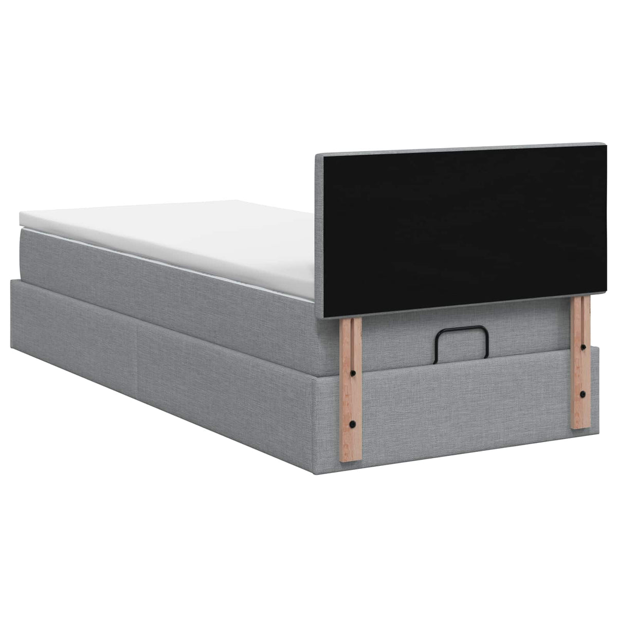 vidaXL Łóżko ottoman z materacem jasnoszary 100 x 200 cm tkanina