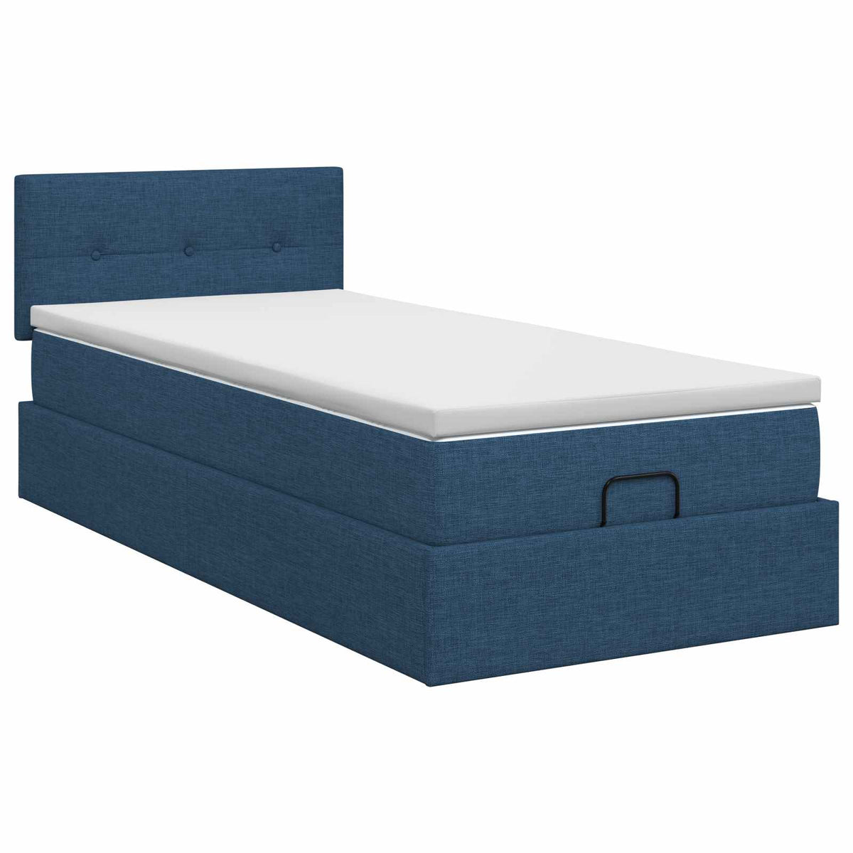 vidaXL Łóżko ottoman z materacem niebieski 100 x 200 cm tkanina
