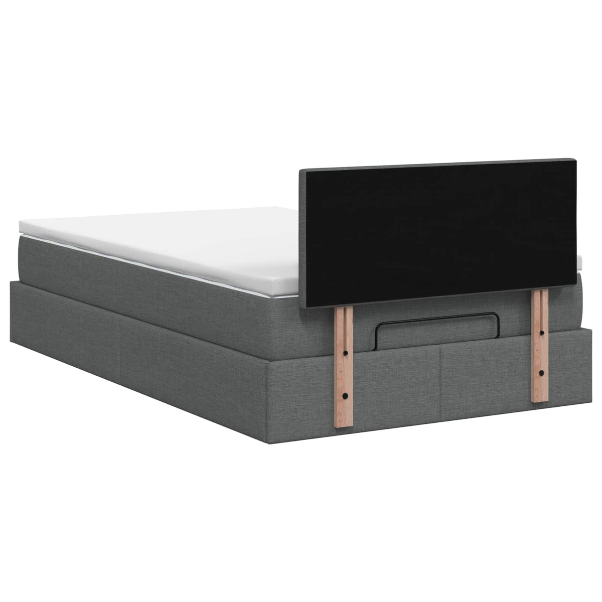 vidaXL Łóżko ottoman z materacem ciemnoszary 120 x 190 cm tkanina