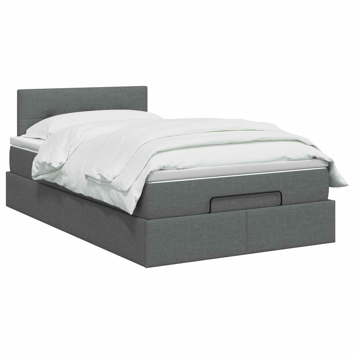 vidaXL Łóżko ottoman z materacem ciemnoszary 120 x 190 cm tkanina
