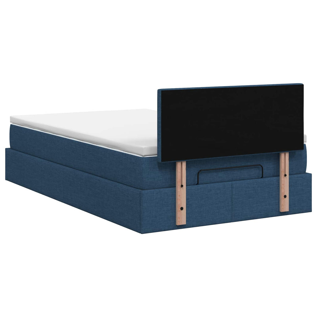 vidaXL Łóżko ottoman z materacem niebieski 120 x 190 cm tkanina