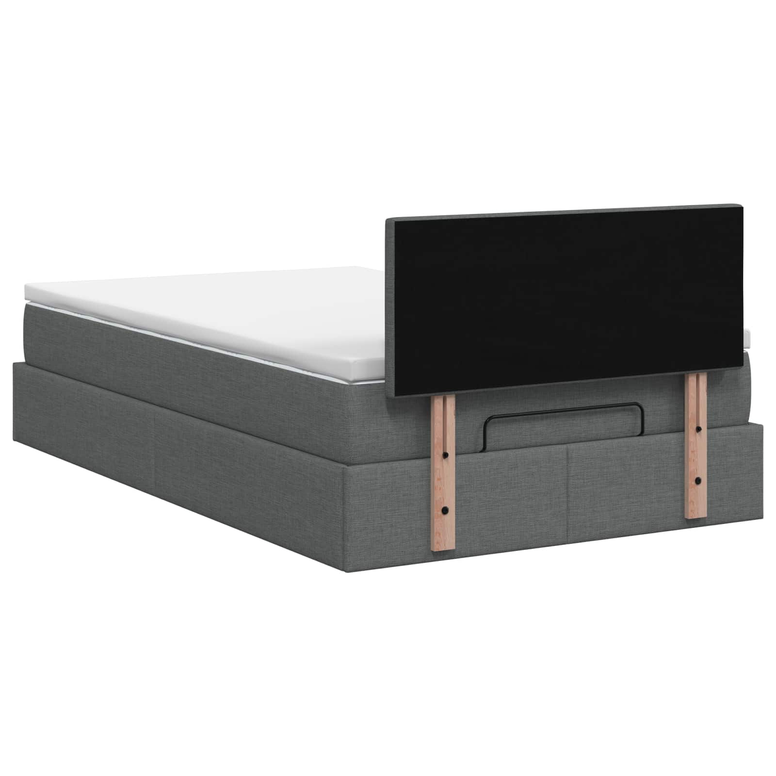 vidaXL Łóżko ottoman z materacem ciemnoszary 120 x 200 cm tkanina