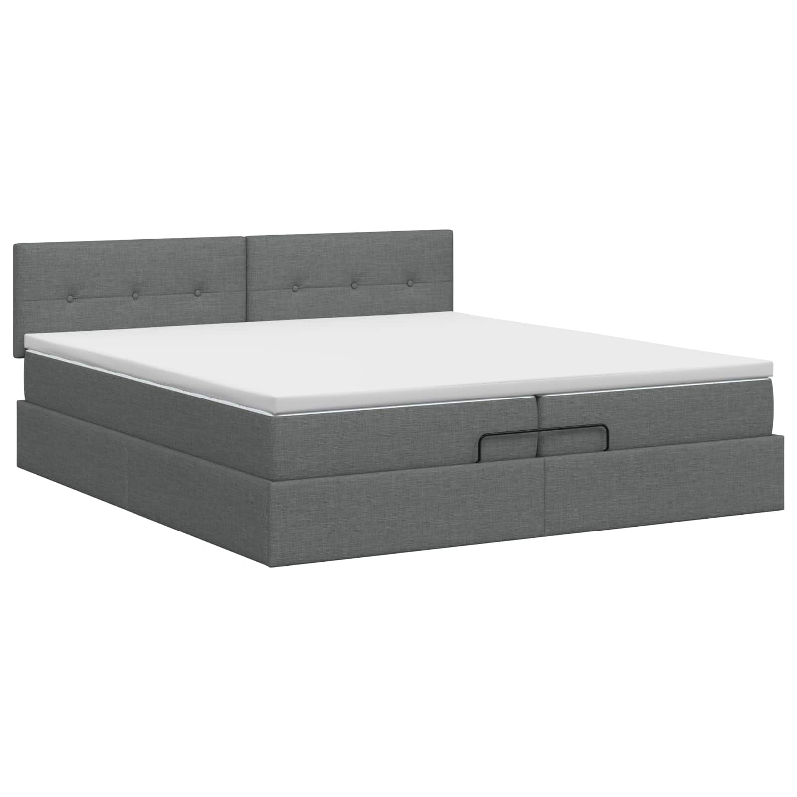 vidaXL Łóżko ottoman z materacem ciemnoszary 200 x 200 cm tkanina
