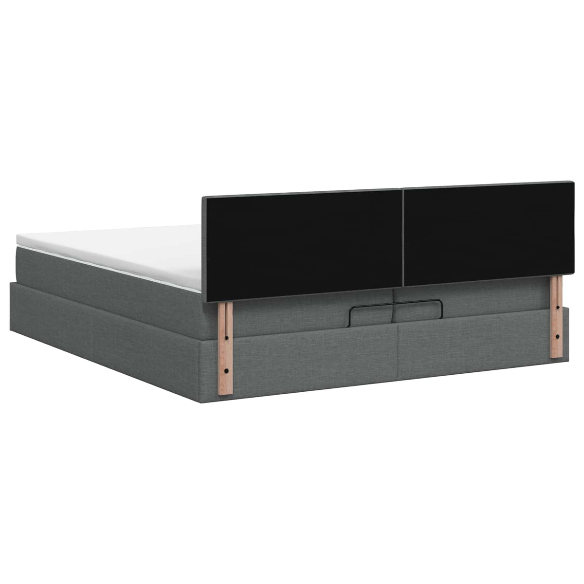 vidaXL Łóżko ottoman z materacem ciemnoszary 200 x 200 cm tkanina