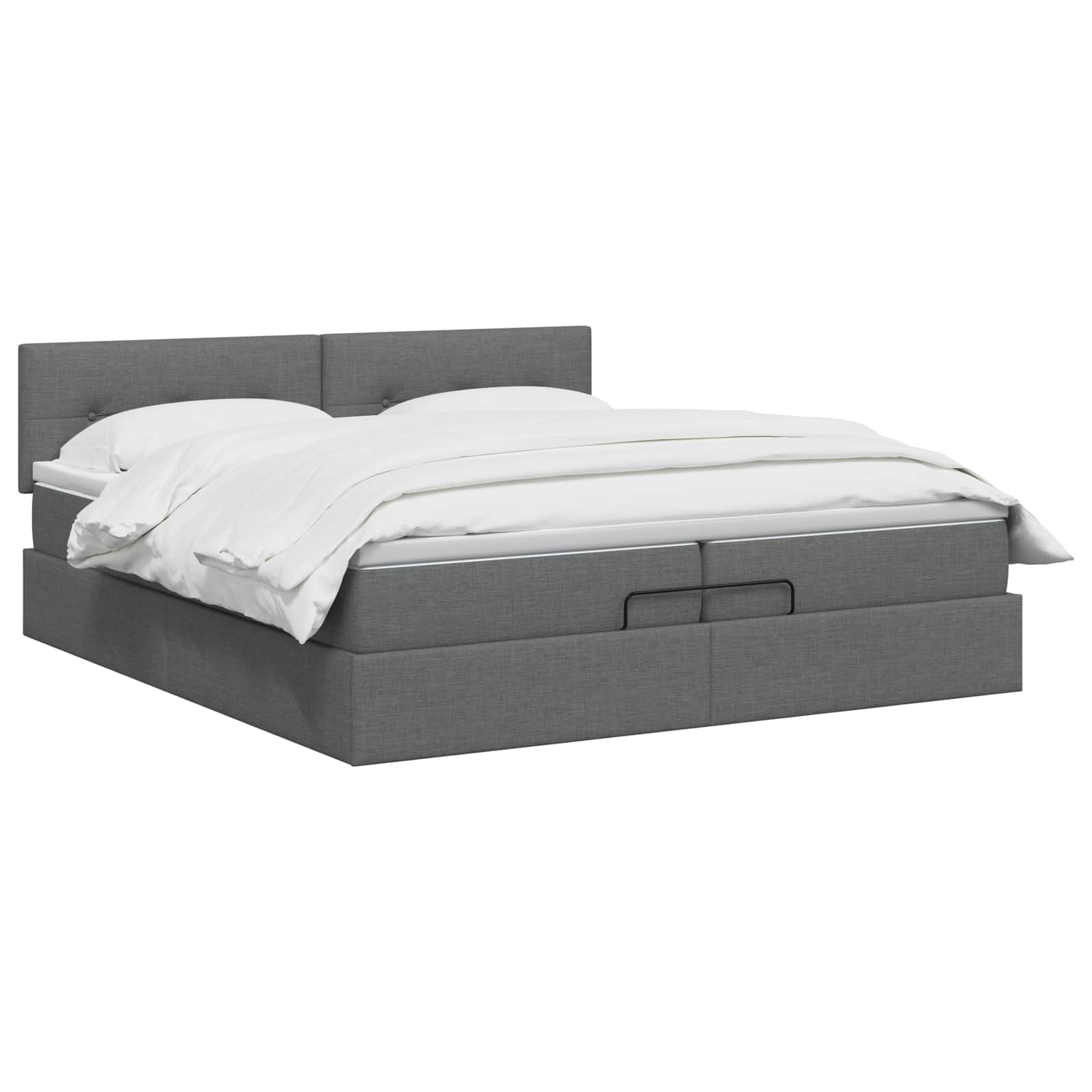 vidaXL Łóżko ottoman z materacem ciemnoszary 200 x 200 cm tkanina