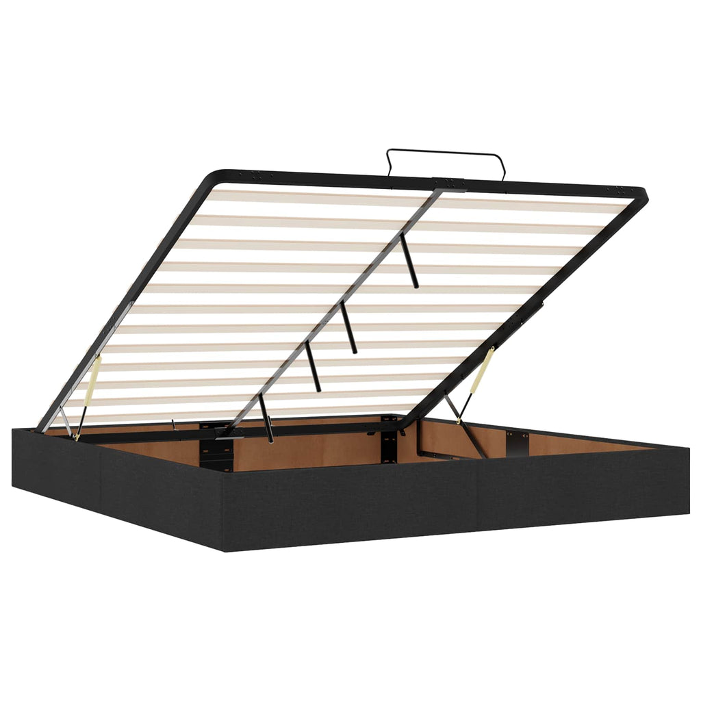 vidaXL Łóżko ottoman z materacem Czarny 200 x 200 cm tkanina