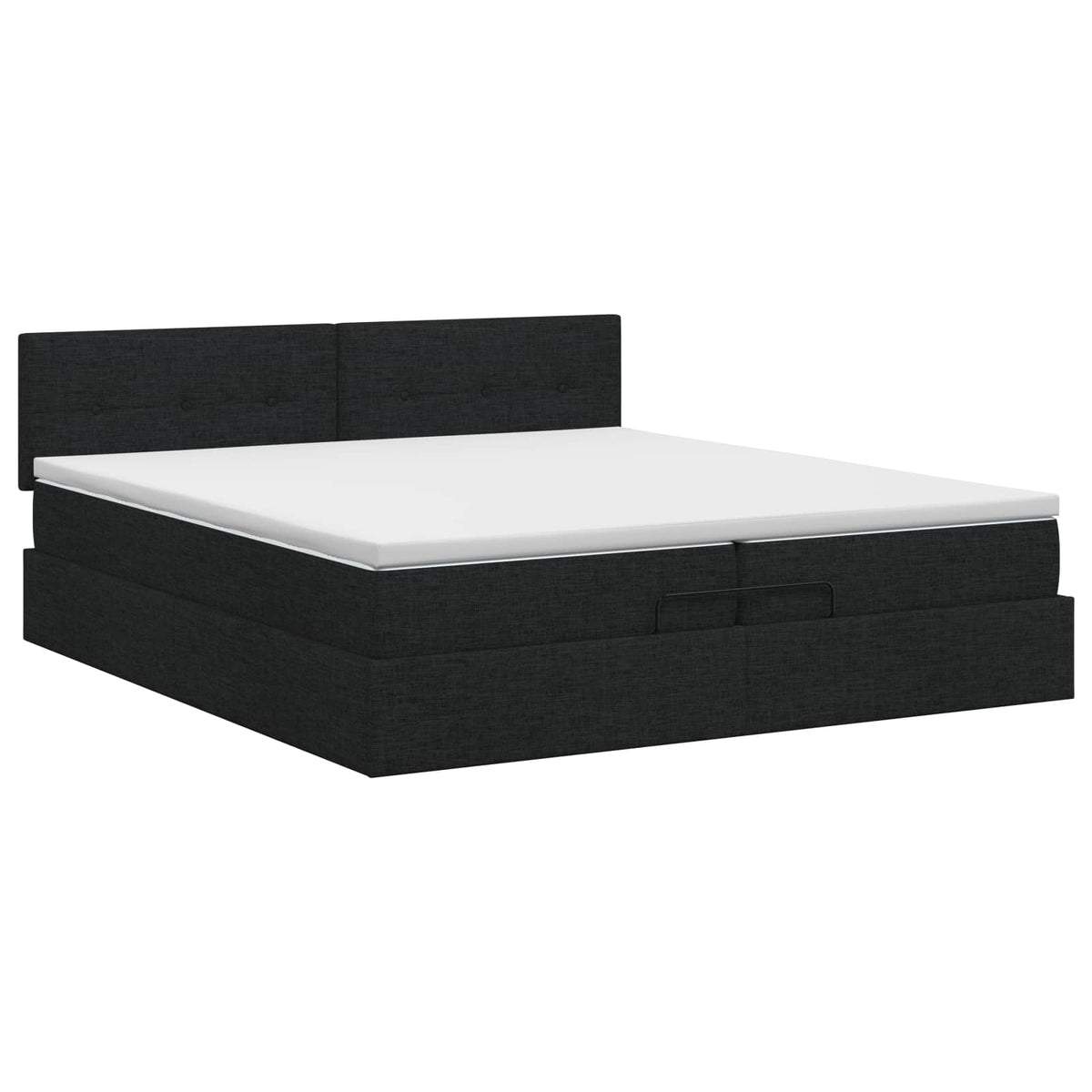 vidaXL Łóżko ottoman z materacem Czarny 200 x 200 cm tkanina