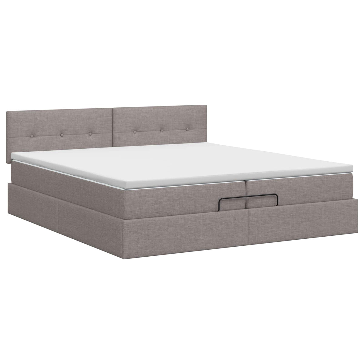vidaXL Łóżko ottoman z materacem Ciemnoszary 200 x 200 cm tkanina