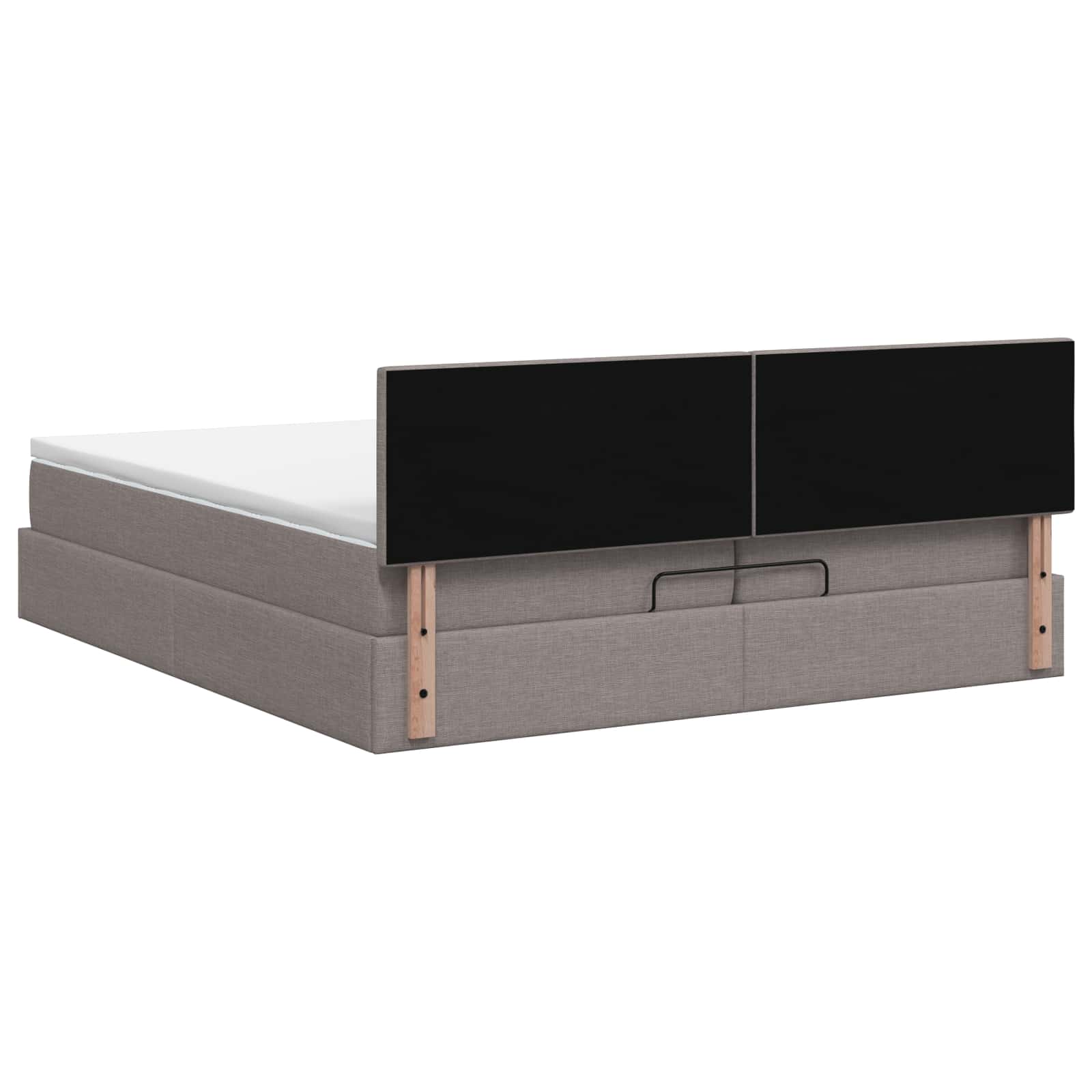 vidaXL Łóżko ottoman z materacem Ciemnoszary 200 x 200 cm tkanina