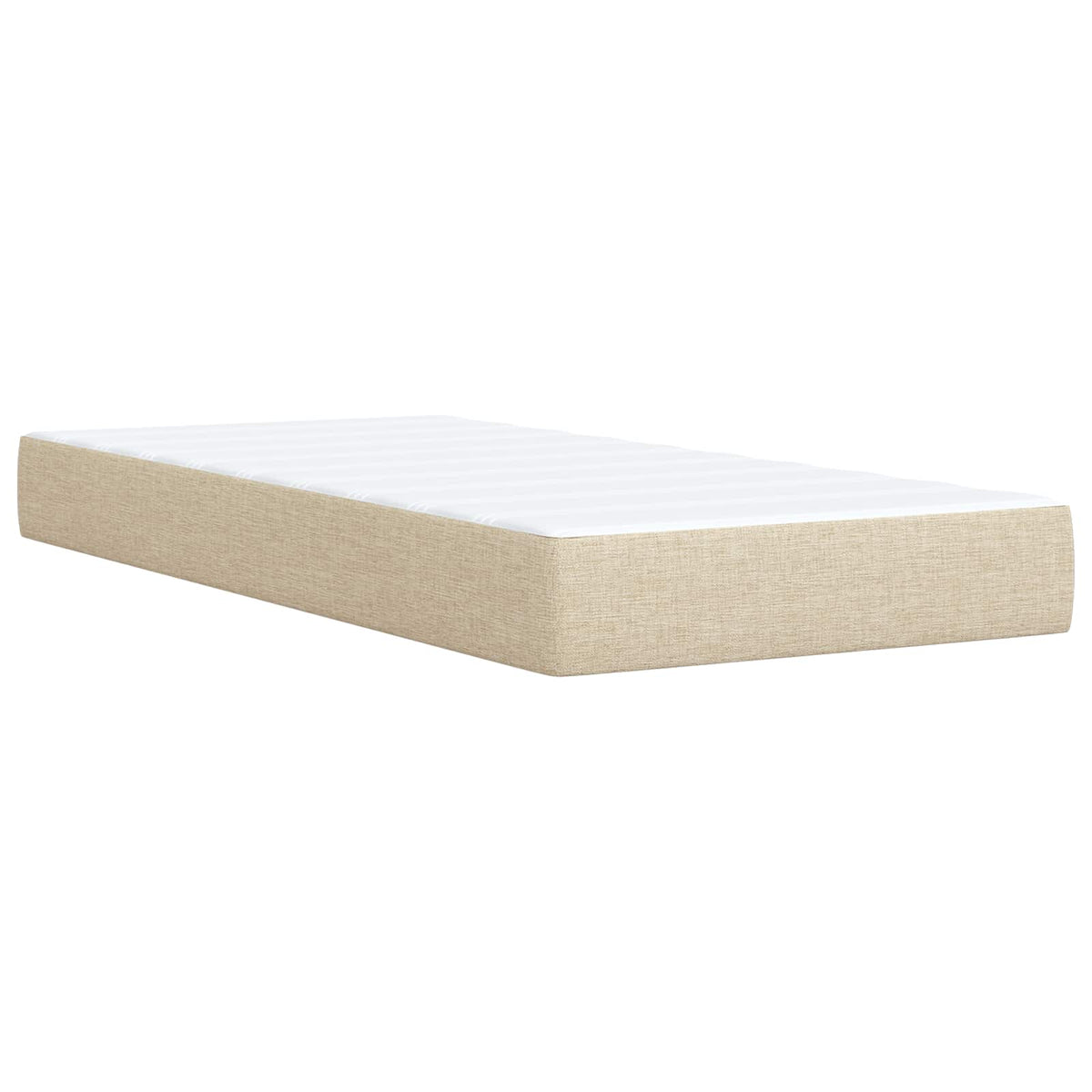 vidaXL Łóżko ottoman z materacem kremowy 80 x 200 cm tkanina