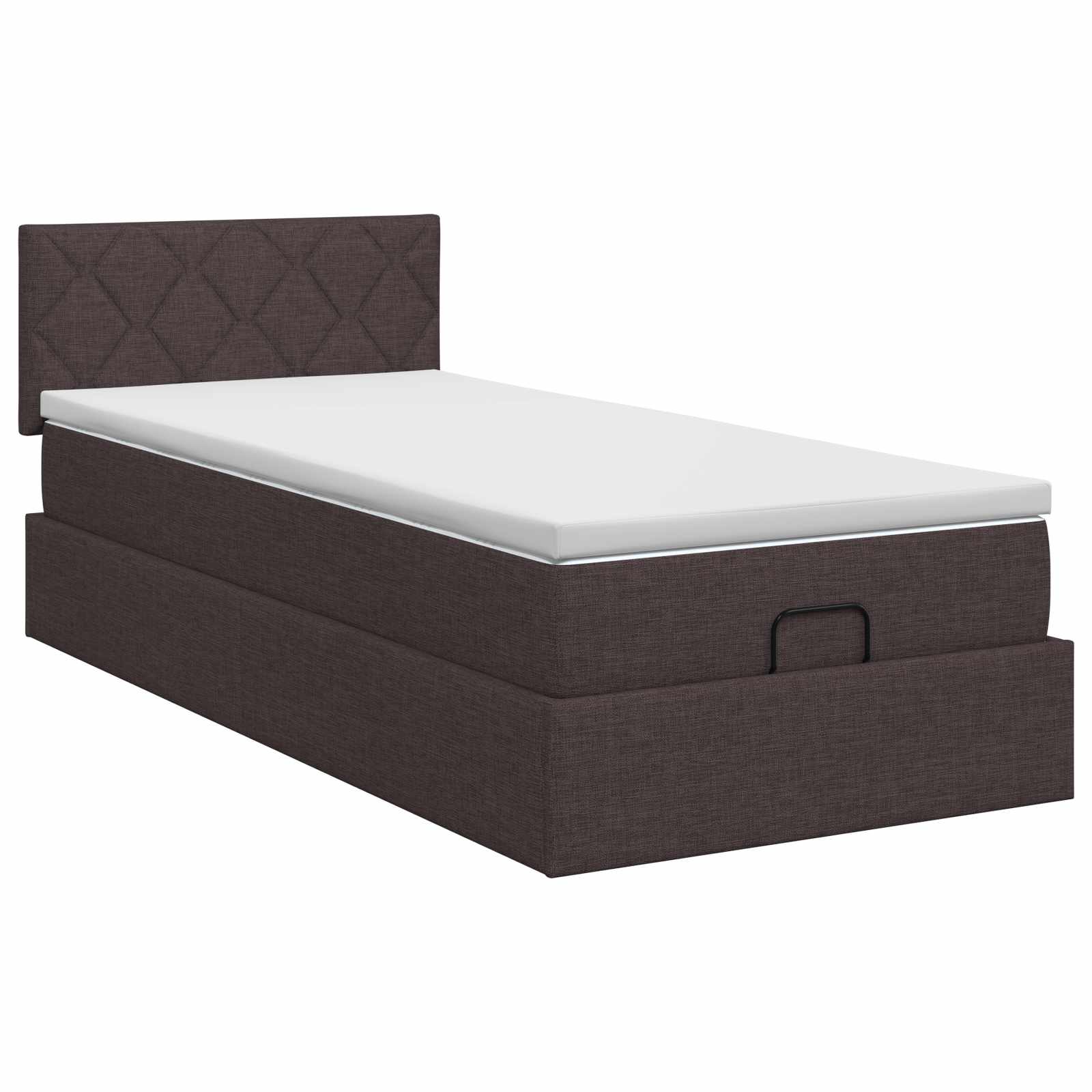 vidaXL Łóżko ottoman z materacem Ciemny brąz 90 x 190 cm tkanina