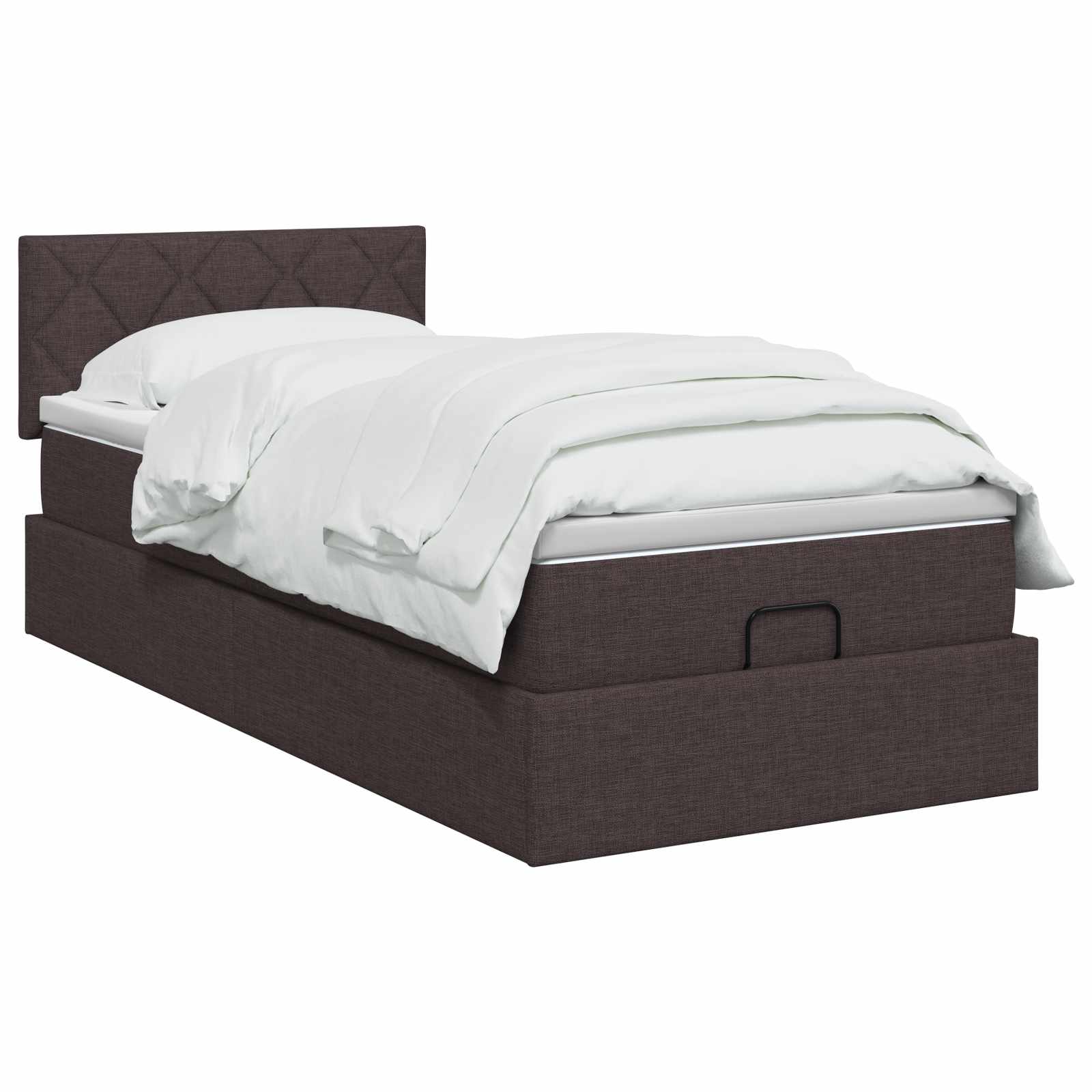 vidaXL Łóżko ottoman z materacem Ciemny brąz 90 x 190 cm tkanina