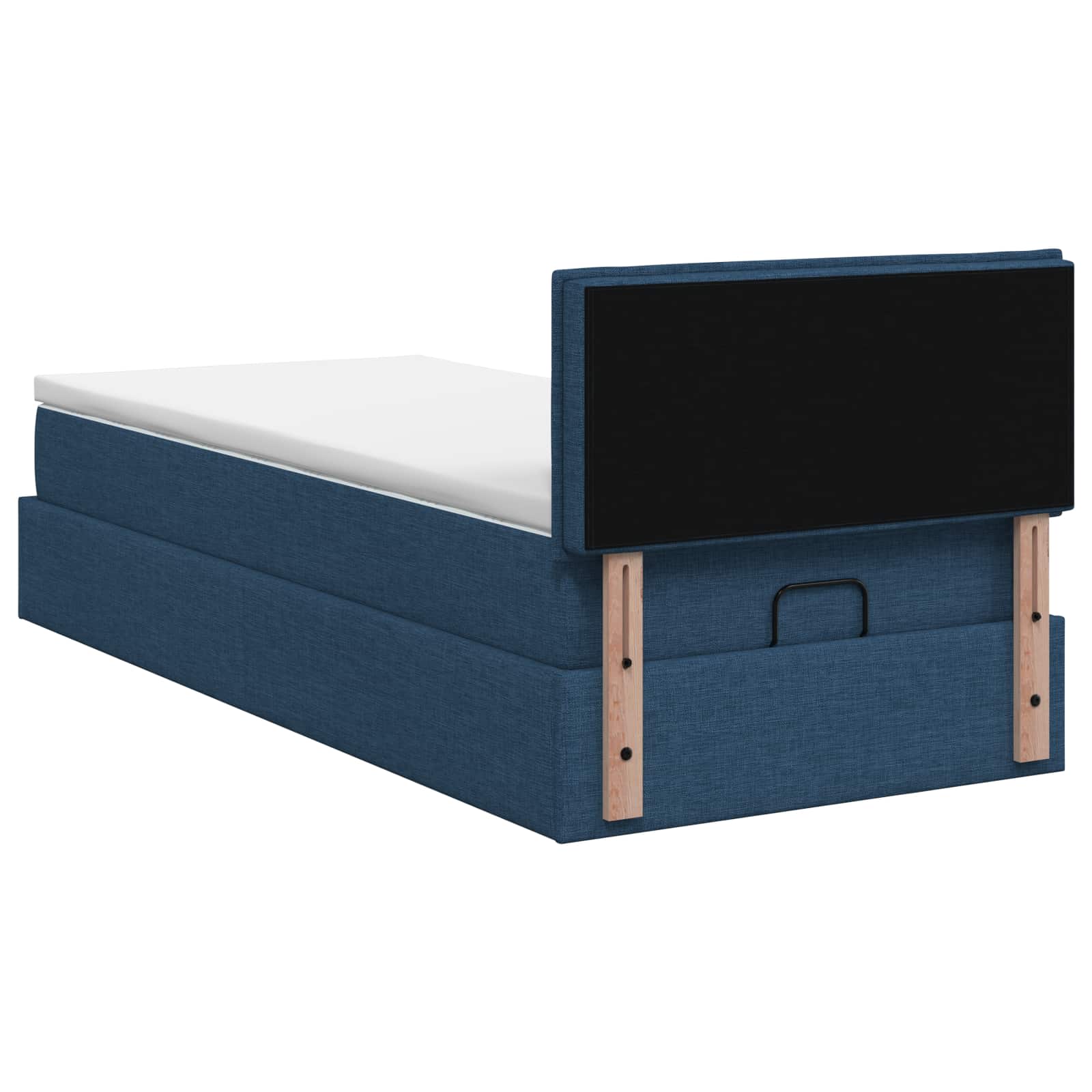 vidaXL Łóżko ottoman z materacem niebieski 90 x 190 cm tkanina