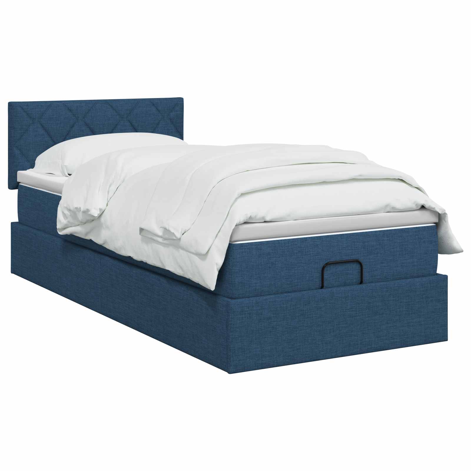 vidaXL Łóżko ottoman z materacem niebieski 90 x 190 cm tkanina