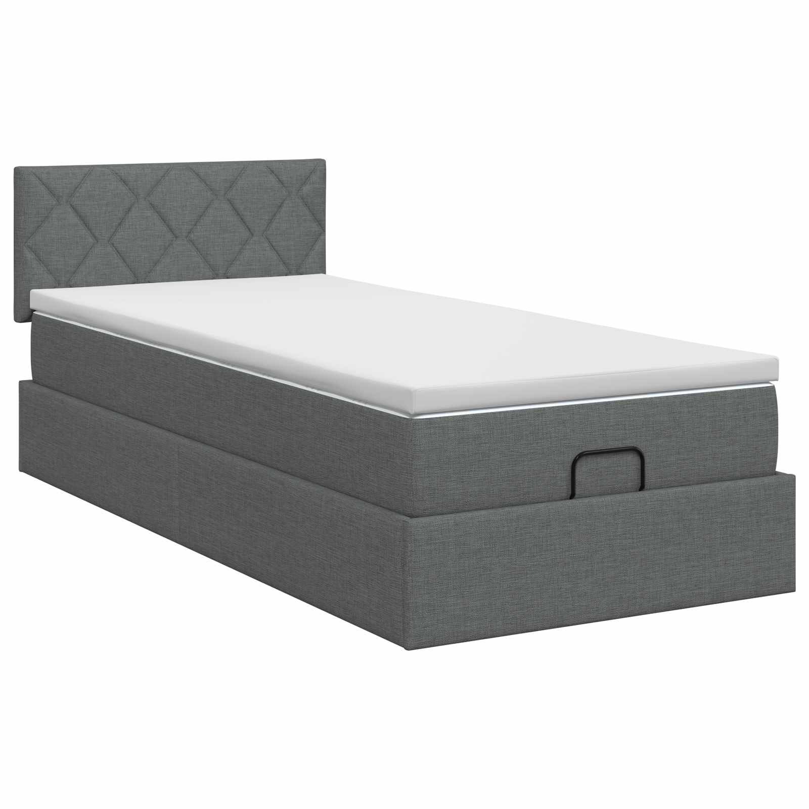 vidaXL Łóżko ottoman z materacem ciemnoszary 90 x 200 cm tkanina