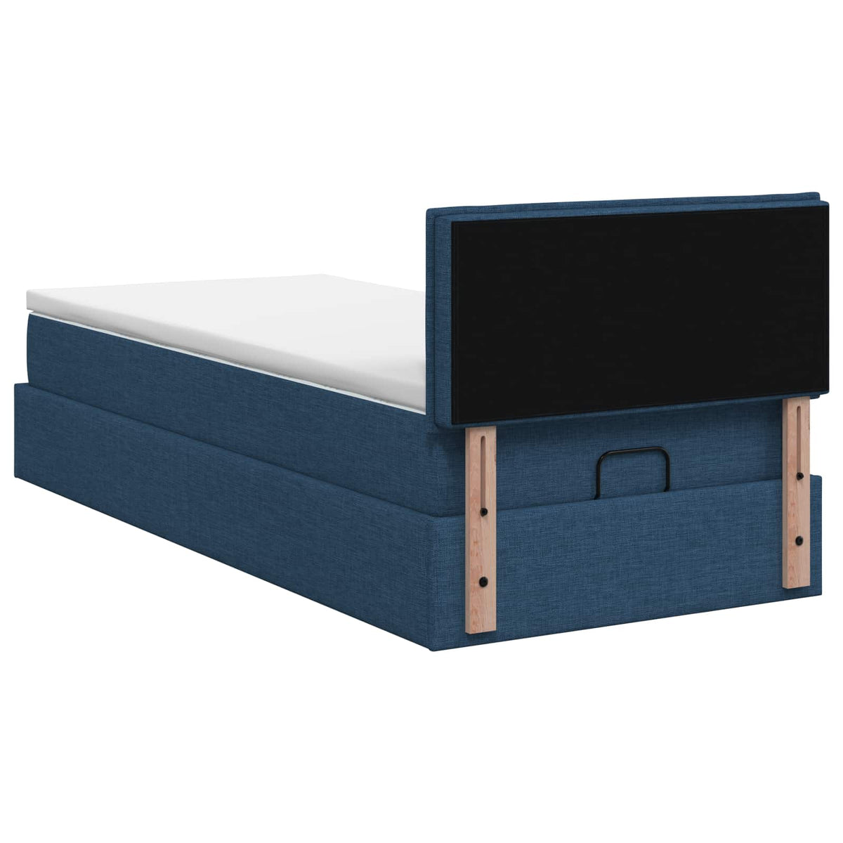 vidaXL Łóżko ottoman z materacem niebieski 90 x 200 cm tkanina