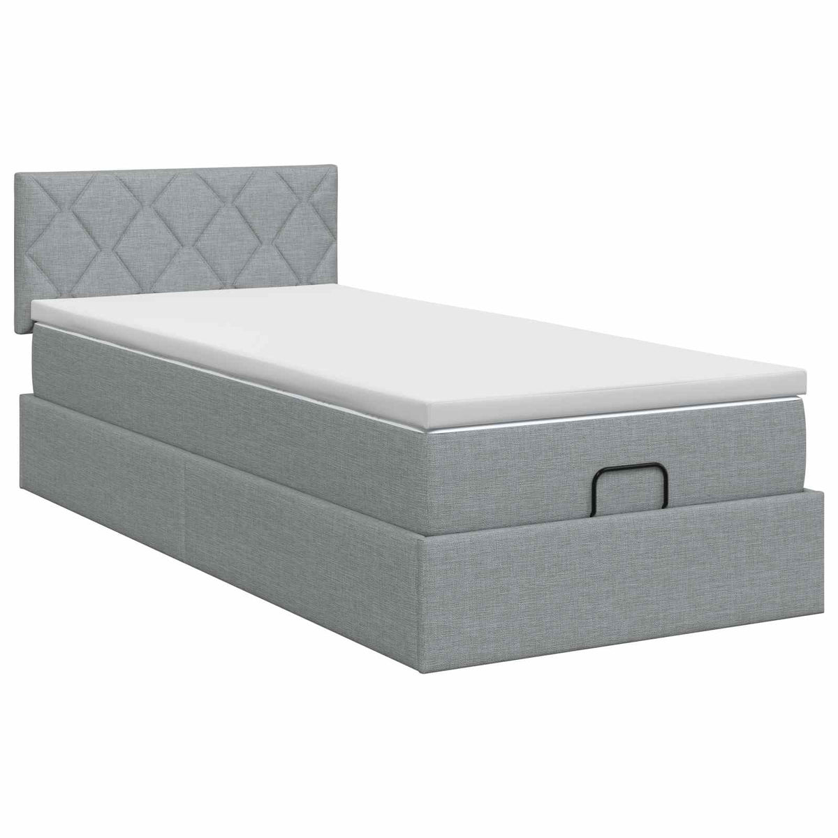 vidaXL Łóżko ottoman z materacem jasnoszary 100 x 200 cm tkanina