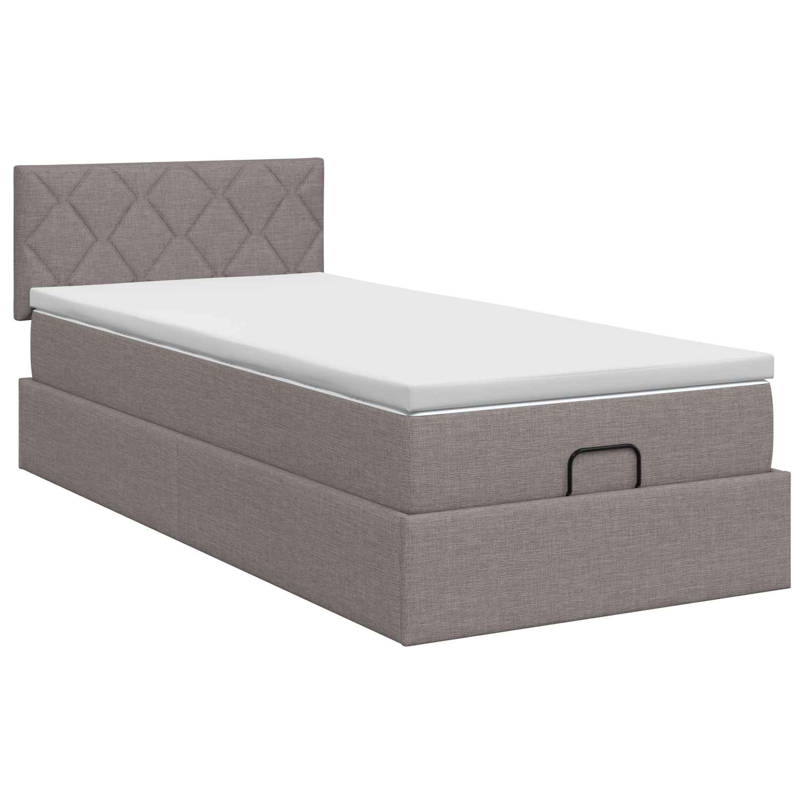 vidaXL Łóżko ottoman z materacem Ciemnoszary 100 x 200 cm tkanina