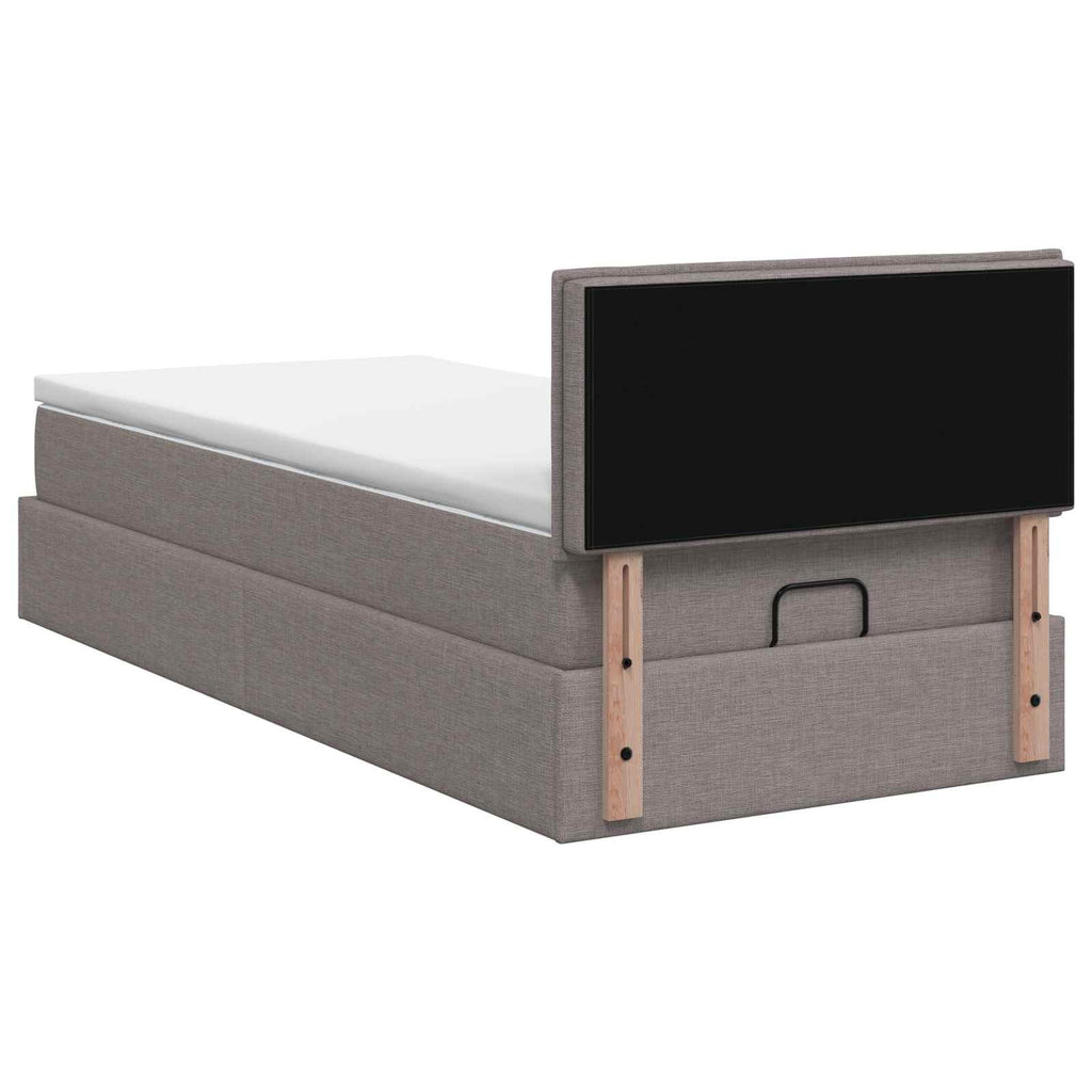 vidaXL Łóżko ottoman z materacem Ciemnoszary 100 x 200 cm tkanina