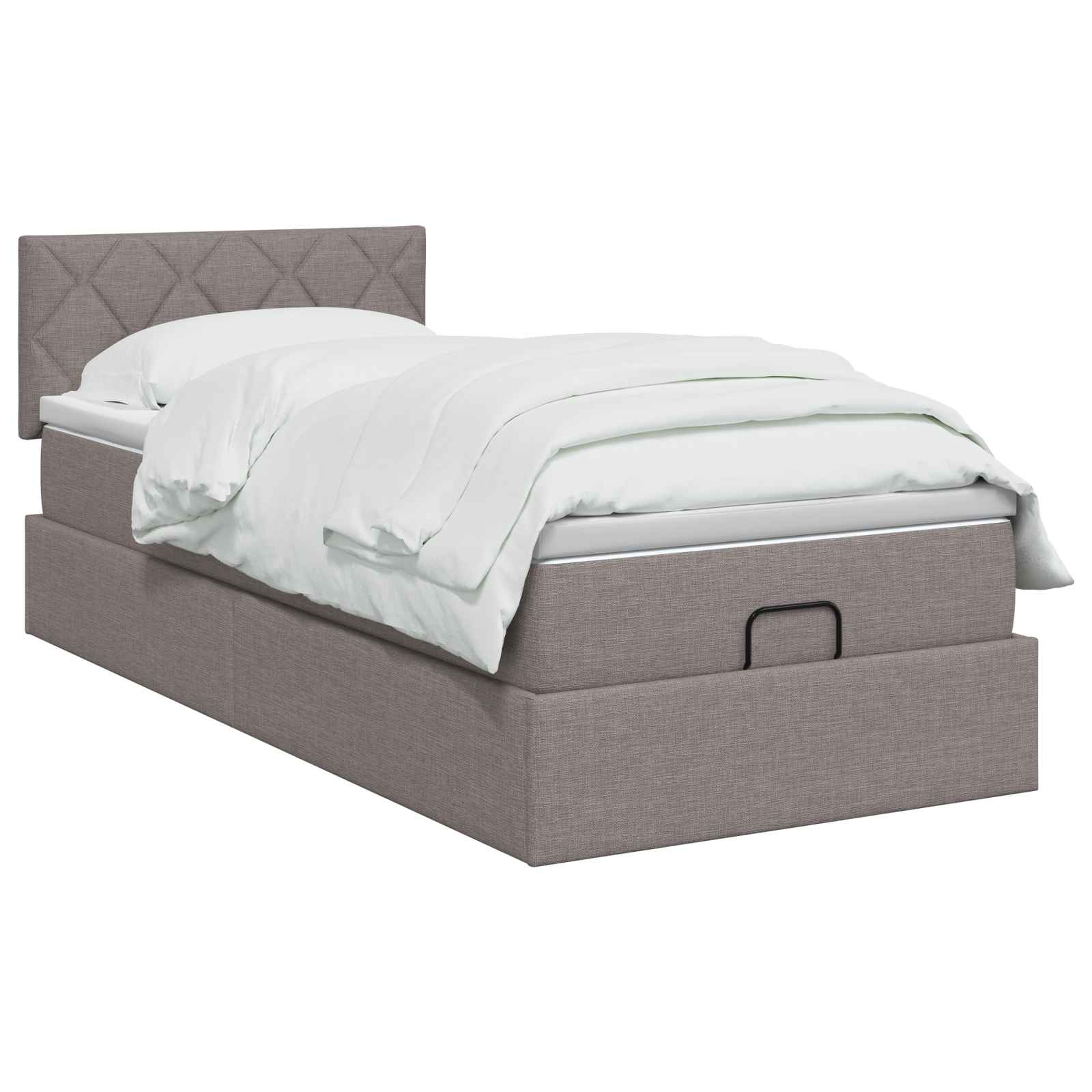 vidaXL Łóżko ottoman z materacem Ciemnoszary 100 x 200 cm tkanina
