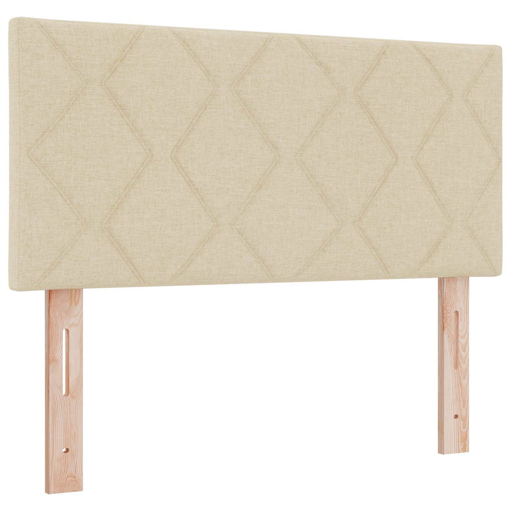 vidaXL Łóżko ottoman z materacem kremowy 100 x 200 cm tkanina