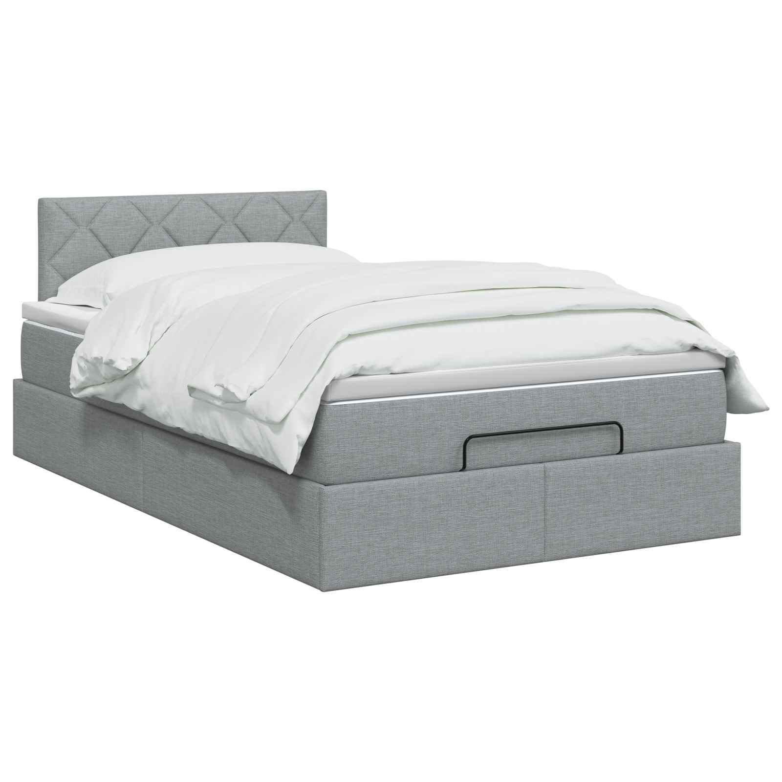 vidaXL Łóżko ottoman z materacem jasnoszary 120 x 190 cm tkanina