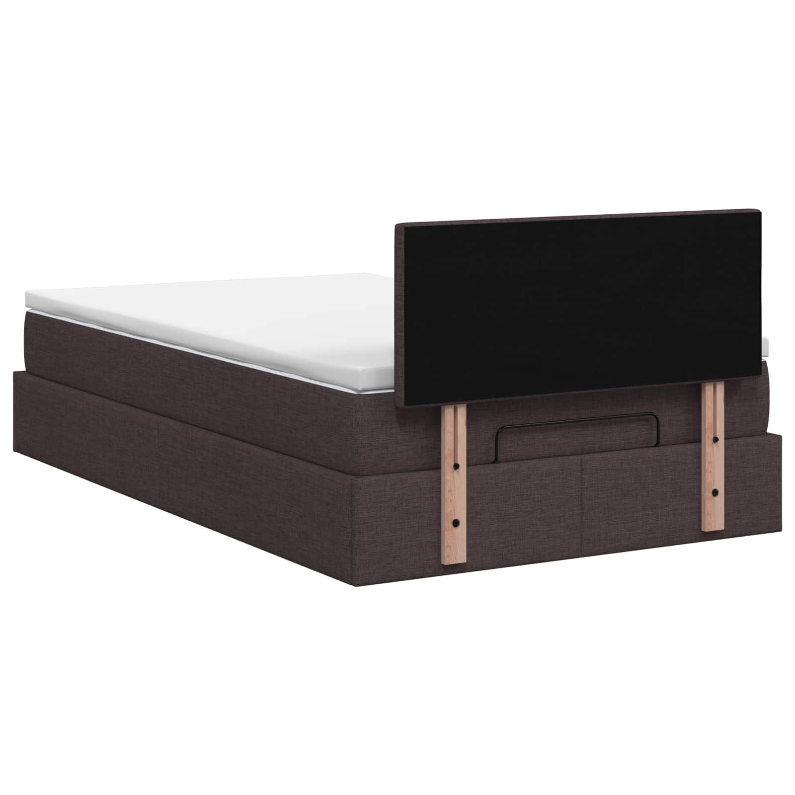 vidaXL Łóżko ottoman z materacem Ciemny brąz 120 x 190 cm tkanina
