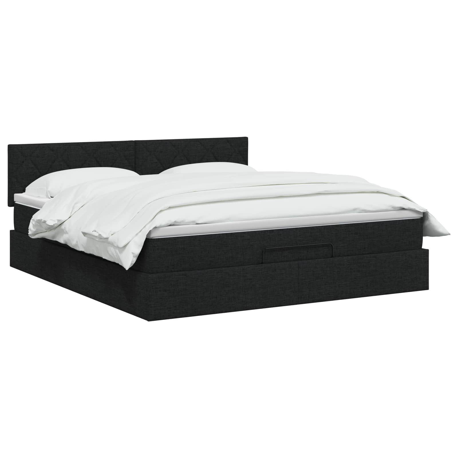 vidaXL Łóżko ottoman z materacem Czarny 140 x 190 cm tkanina