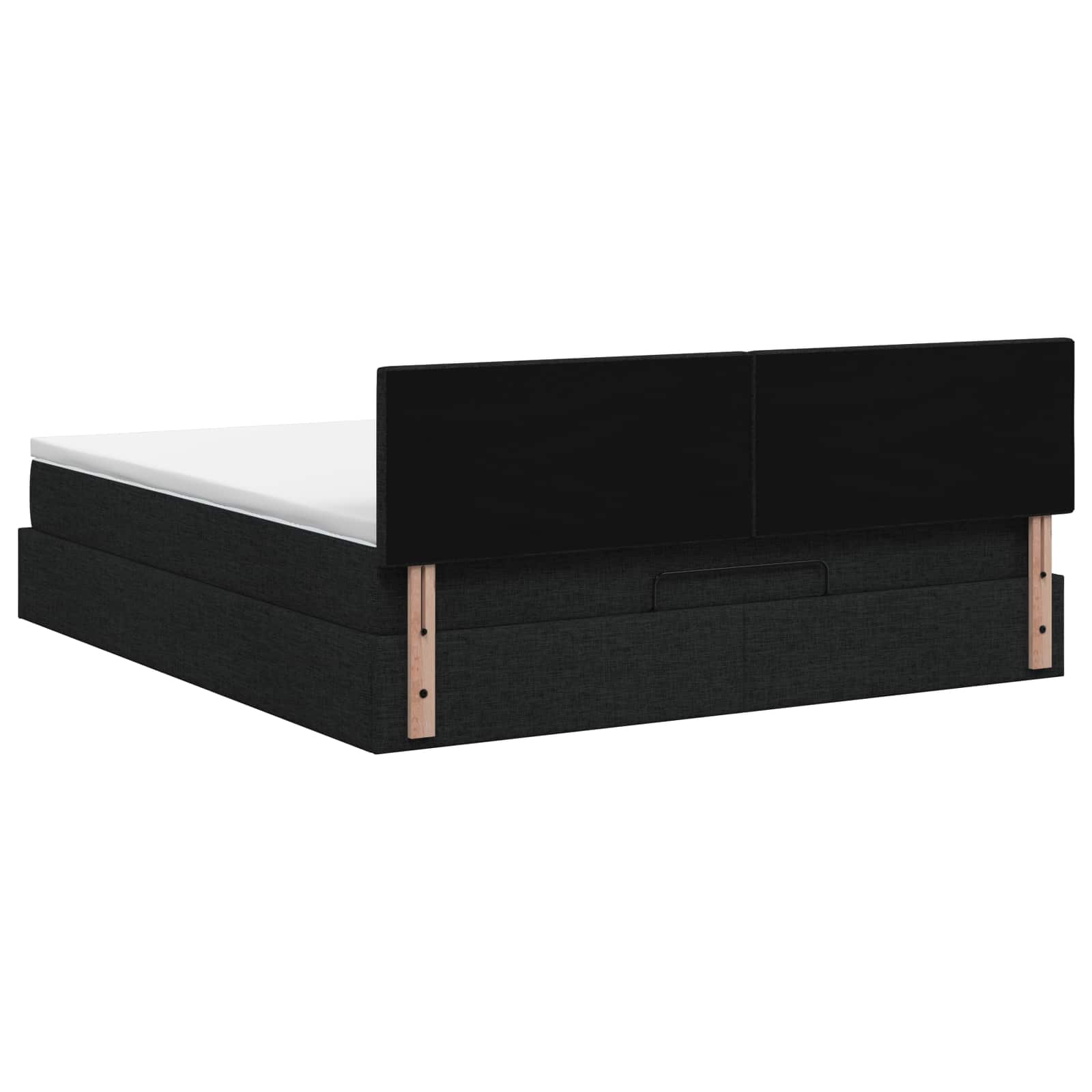 vidaXL Łóżko ottoman z materacem Czarny 140 x 200 cm tkanina